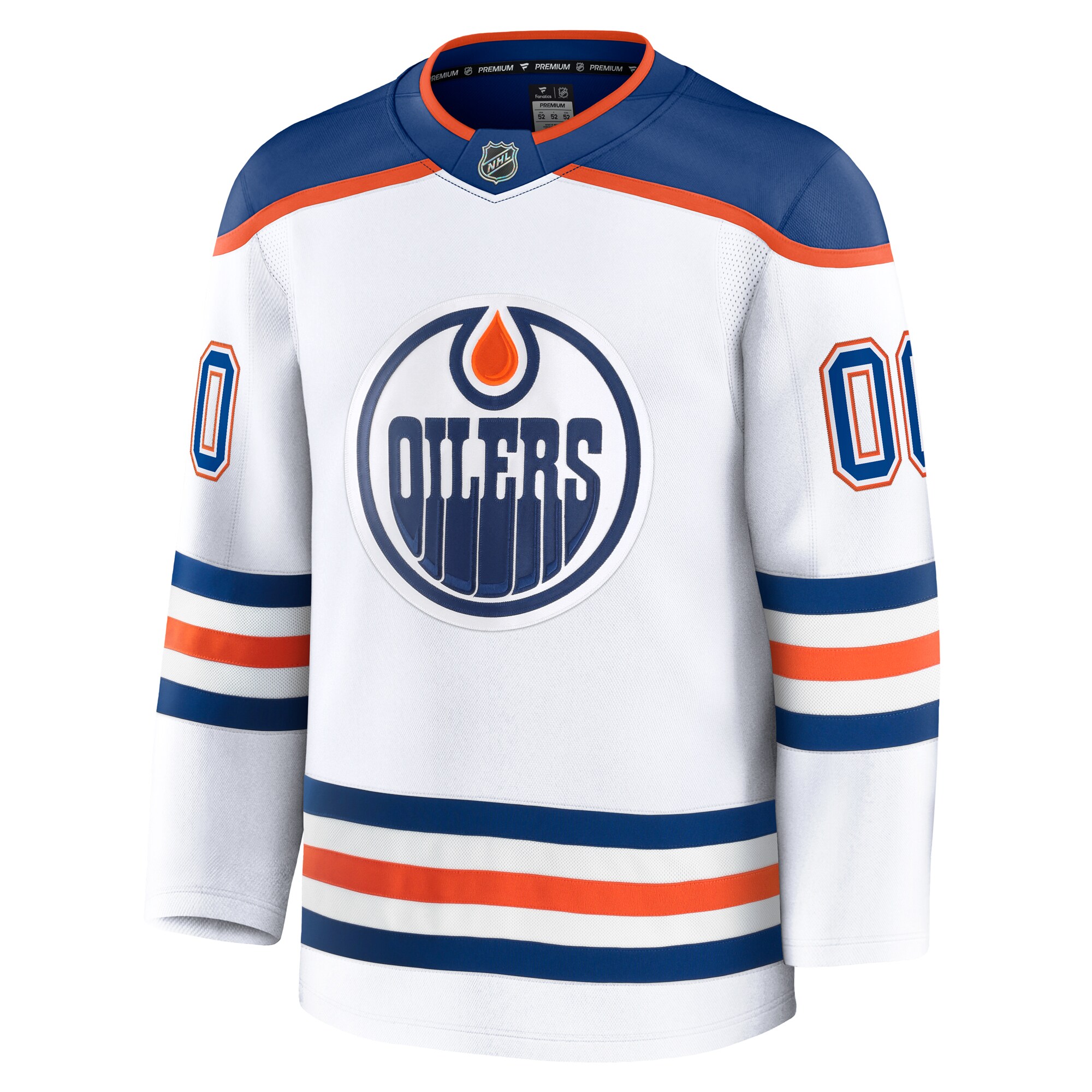 Edmonton Oilers Fanatics Away Premium Custom Jersey – White Clowdercats