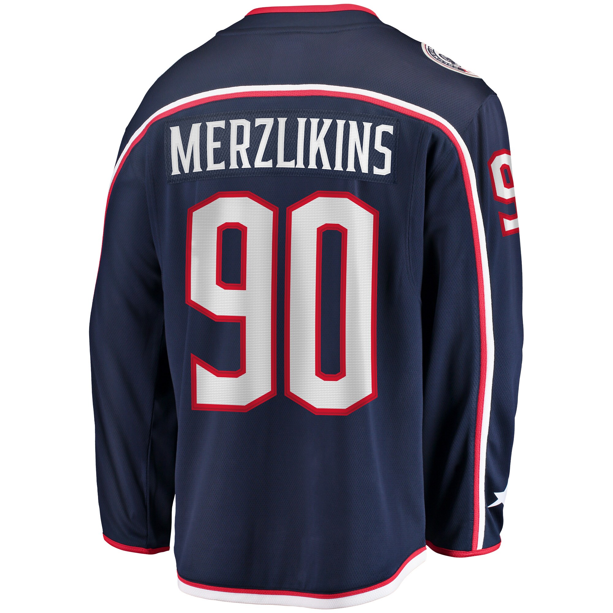 Elvis Merzlikins Columbus Blue Jackets Fanatics Home Breakaway Player Jersey – Navy Clowdercats
