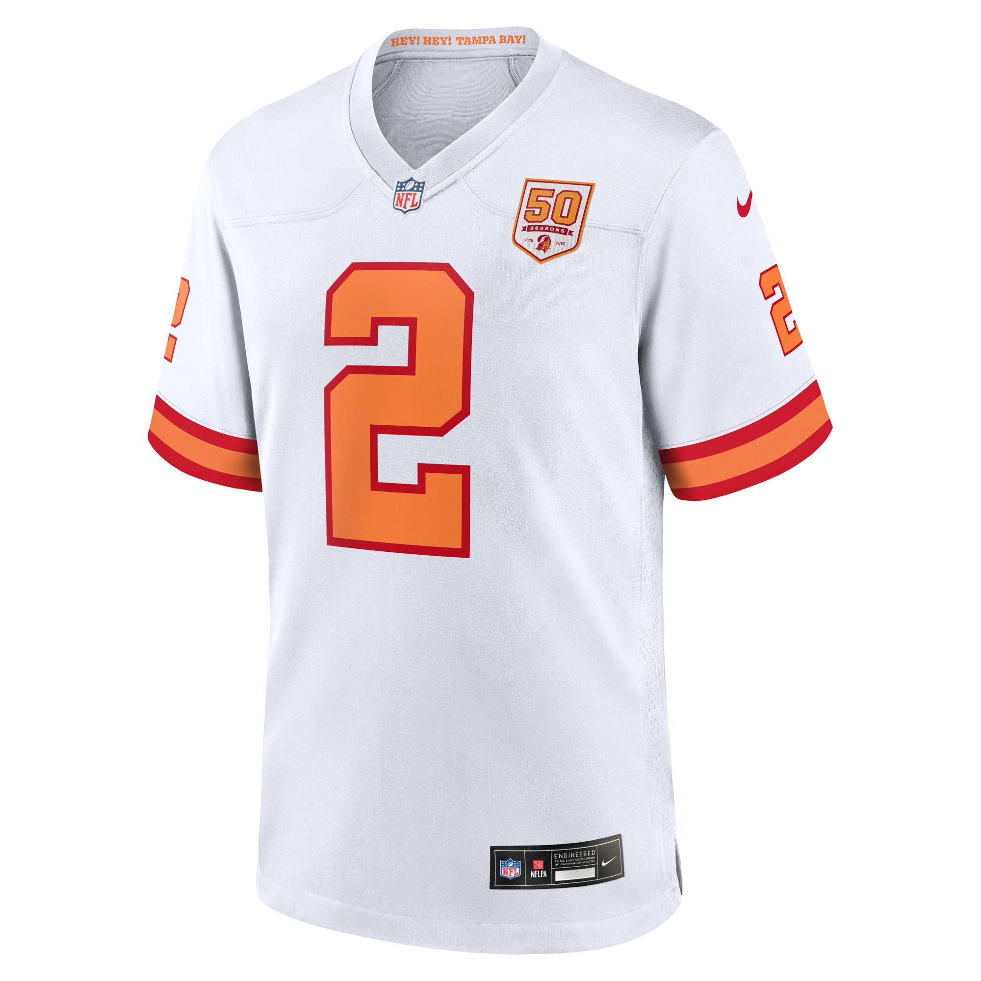 Emeka Egbuka ’76 Tampa Bay Buccaneers Nike Alternate 50th Season Game Jersey – ’76 White Clowdercats