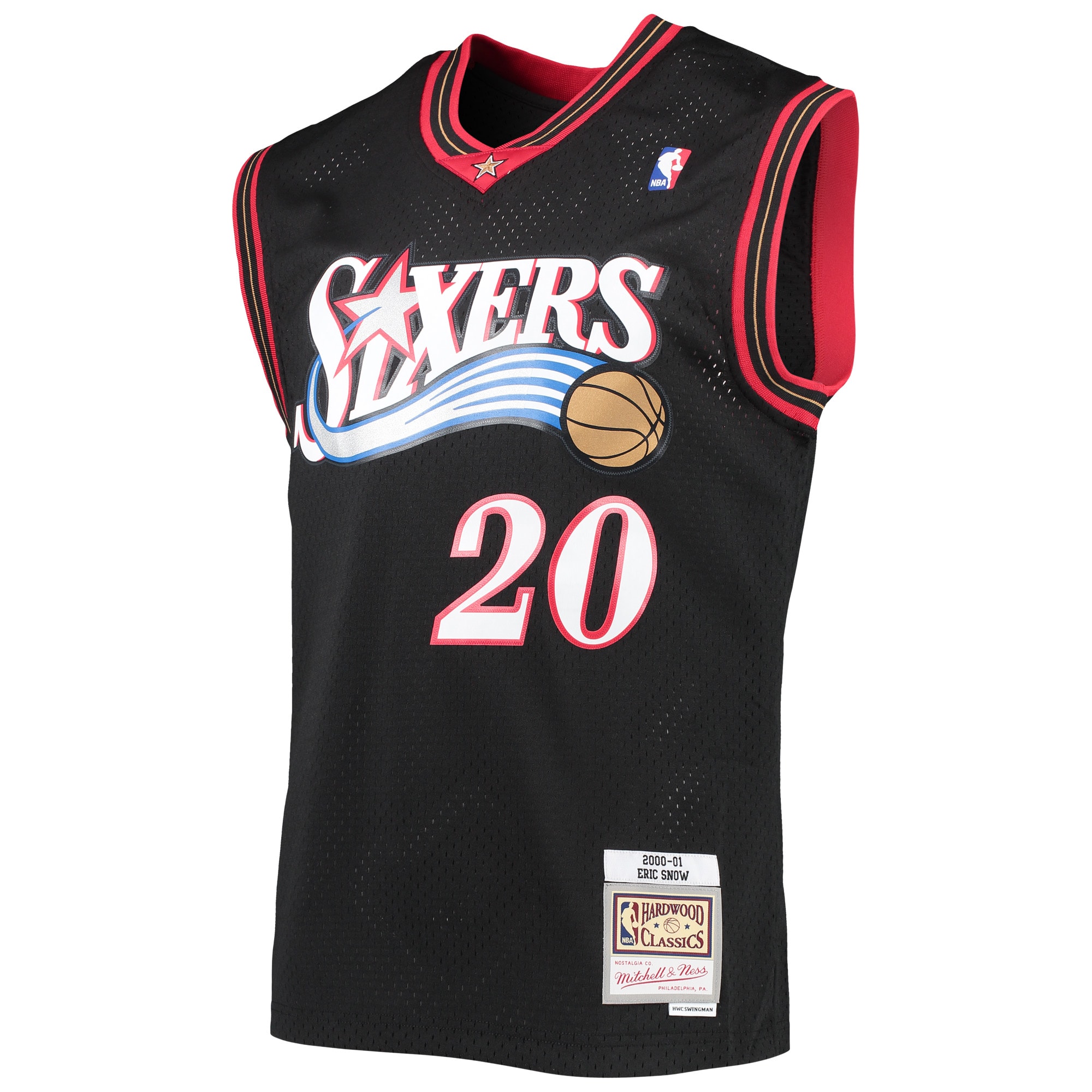 Eric Snow Philadelphia 76ers Mitchell & Ness 2000/01 Hardwood Classics Swingman Jersey – Black Clowdercats