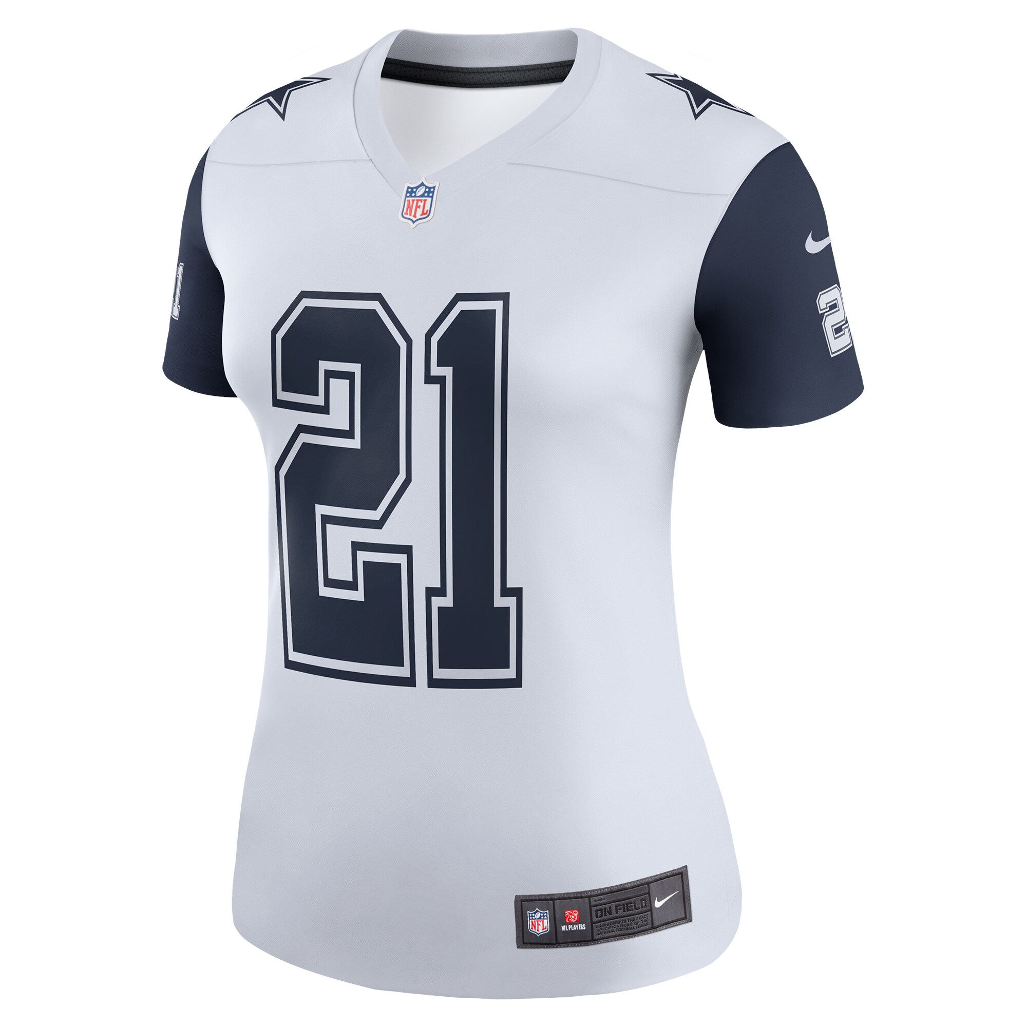Ezekiel Elliott Dallas Cowboys Nike Women’s Color Rush Legend Performance Jersey – White Clowdercats