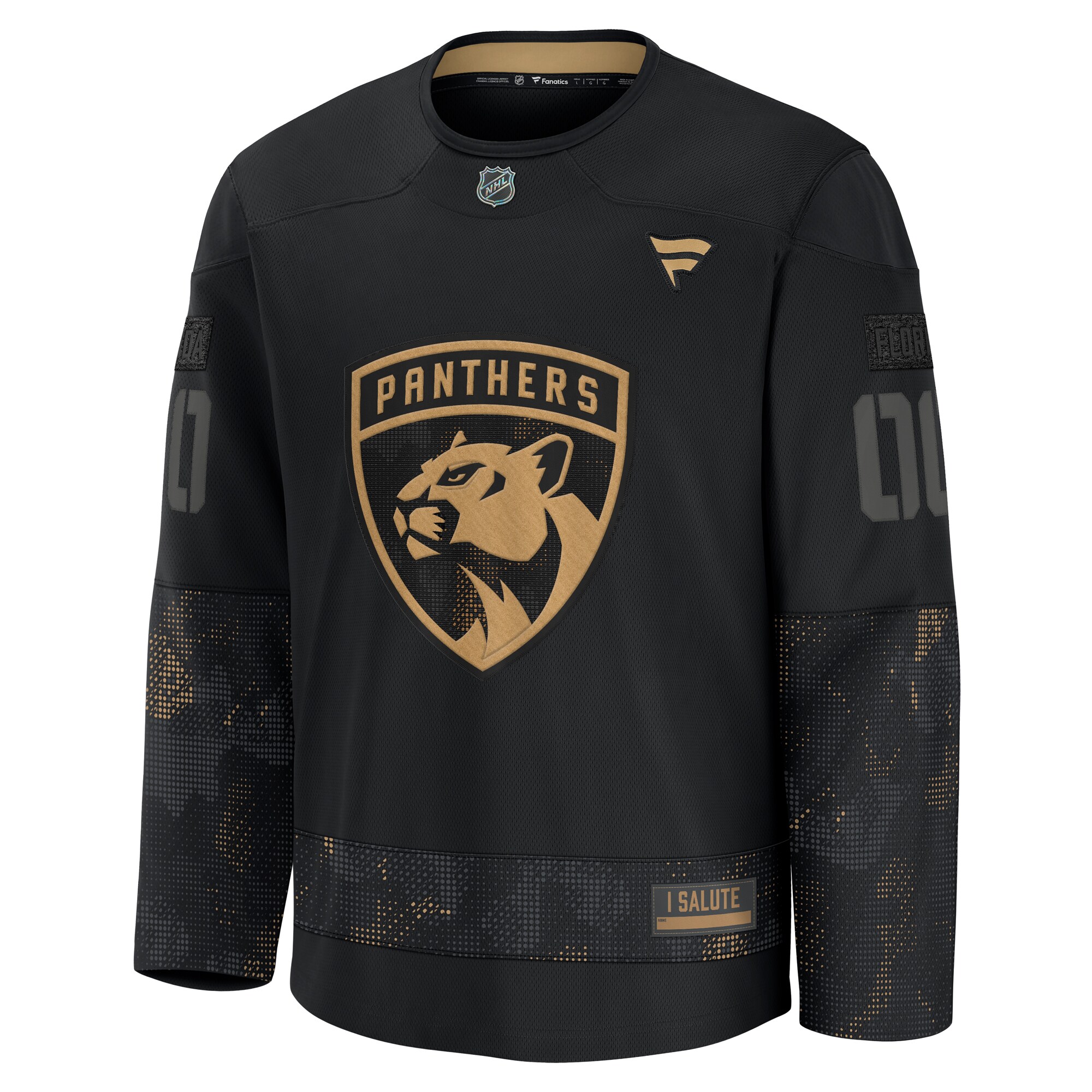Florida Panthers Fanatics 2024 Military Appreciation Custom Practice Jersey – Black Clowdercats