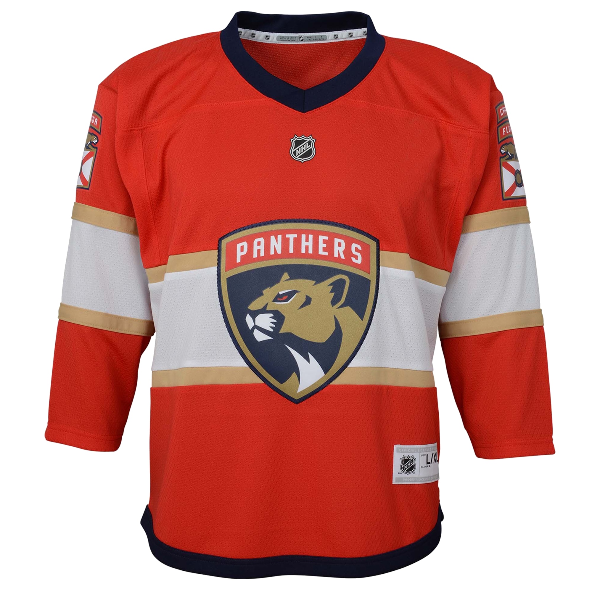 Florida Panthers Youth Home Replica Custom Jersey – Red Clowdercats