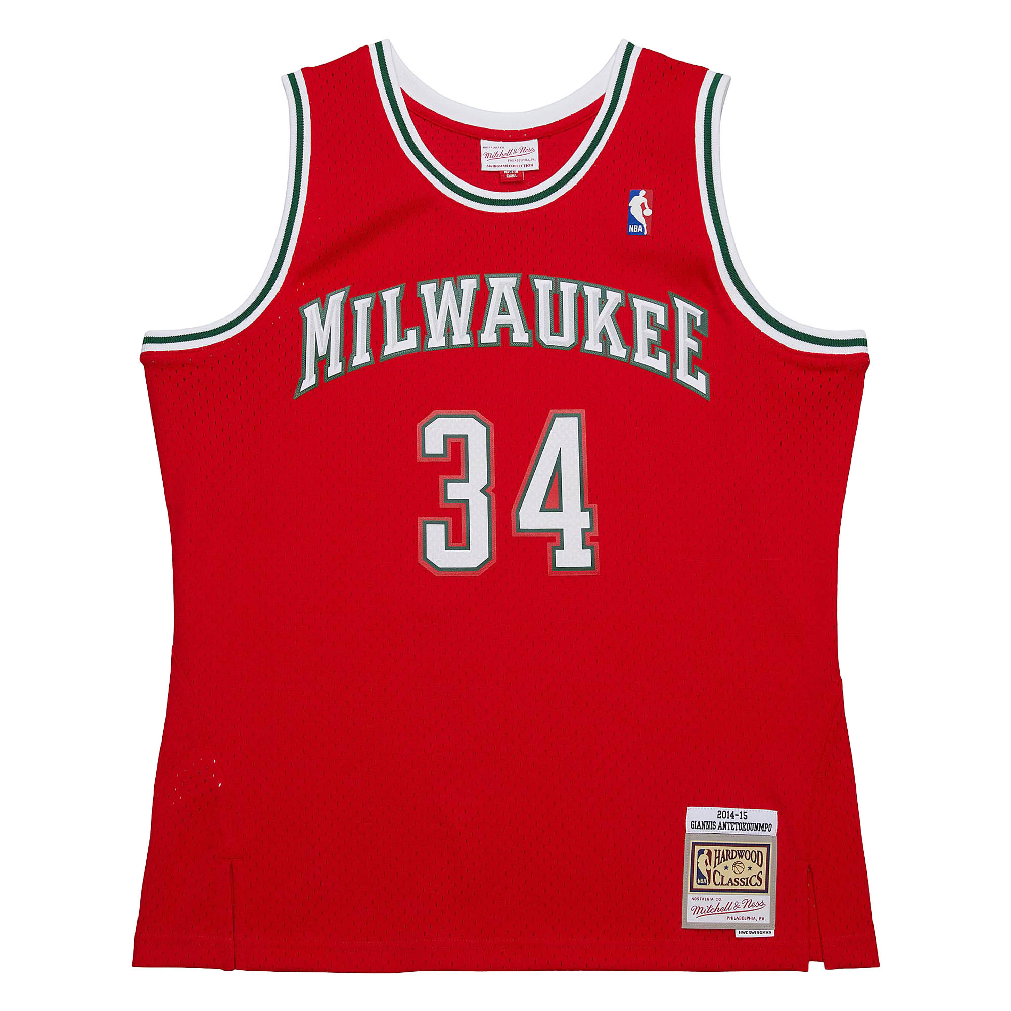 Giannis Antetokounmpo Milwaukee Bucks Mitchell & Ness 2014/15 Hardwood Classics Swingman Jersey – Red Clowdercats