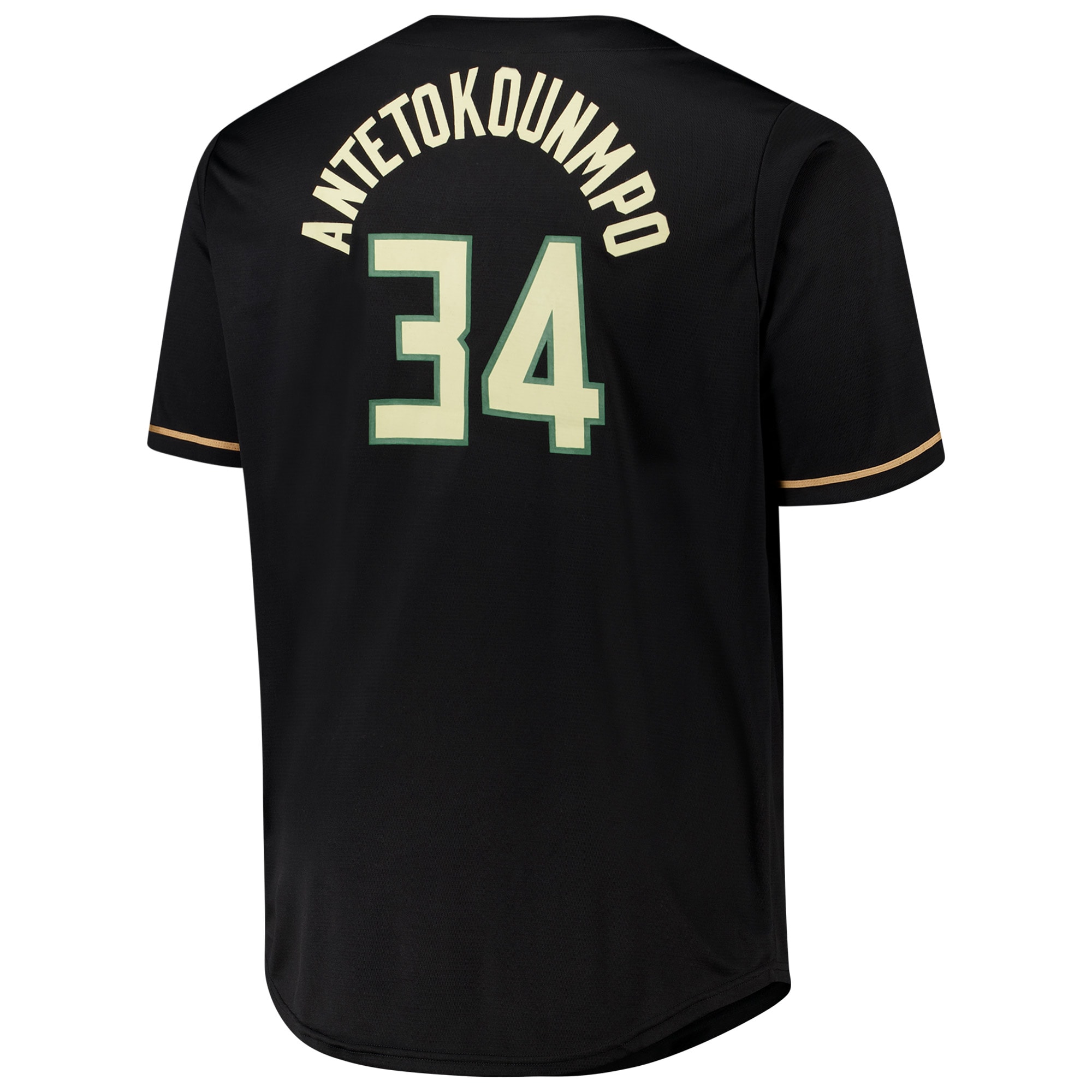Giannis Antetokounmpo Milwaukee Bucks Profile Big & Tall Name & Number Button-Up Jersey – Black Clowdercats