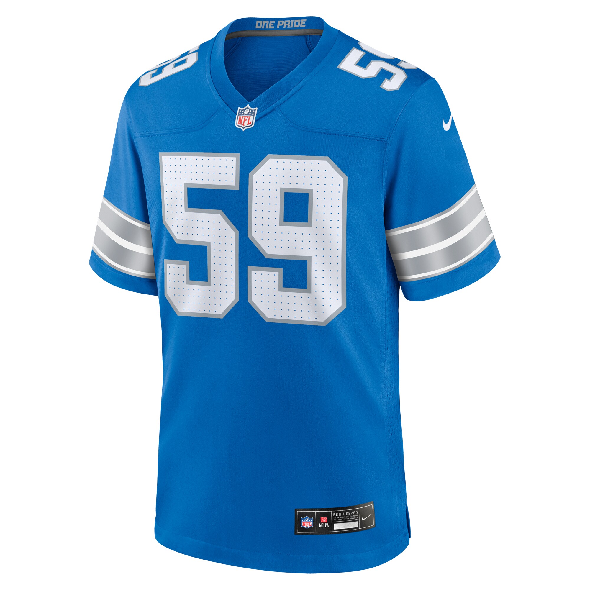 Giovanni Manu Detroit Lions Nike Team Game Jersey – Blue Clowdercats