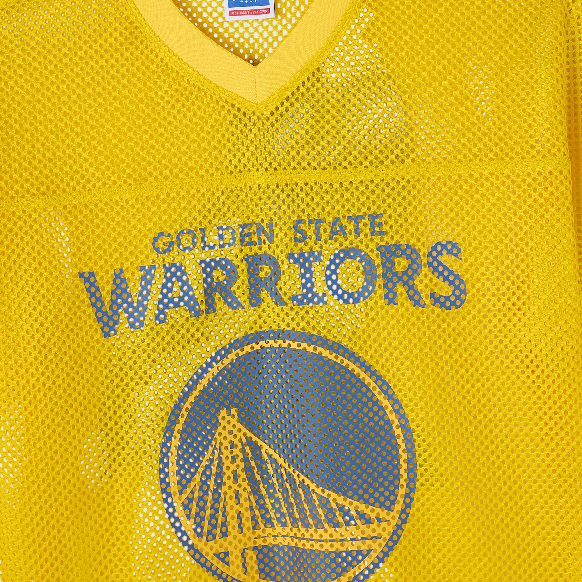 Golden State Warriors OVO x NBA Mesh Football Fashion Jersey – Gold Clowdercats