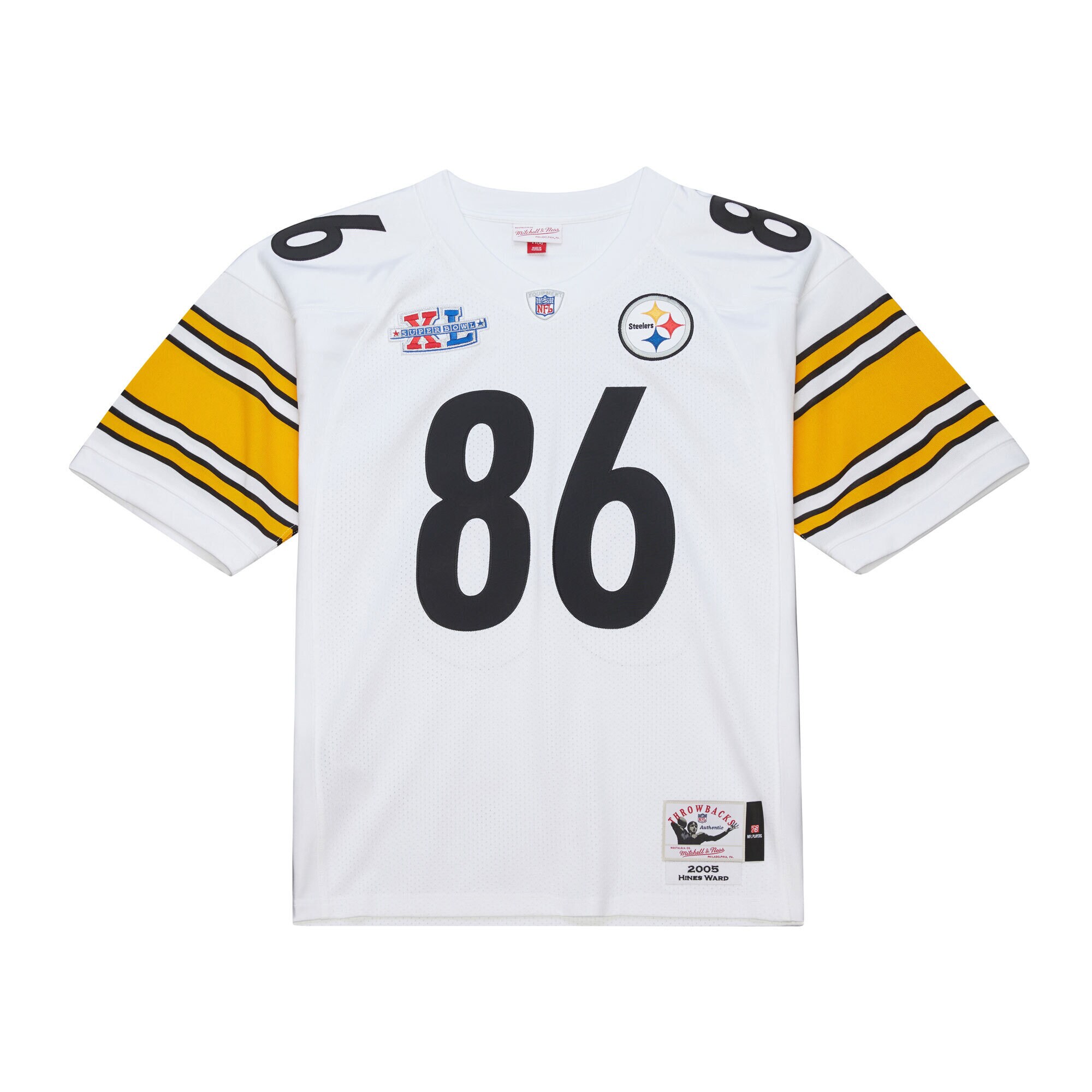 Hines Ward Pittsburgh Steelers Mitchell & Ness 2005 Authentic Throwback Retired Player Jersey – White Clowdercats