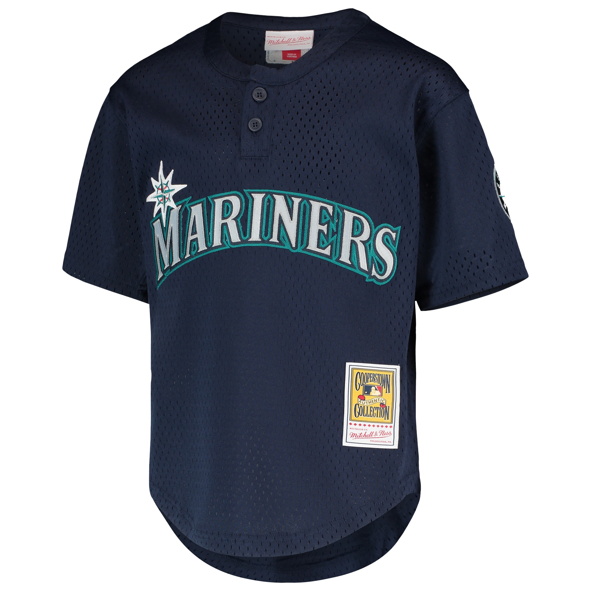 Ichiro Suzuki Seattle Mariners Mitchell & Ness Youth Cooperstown Collection Mesh Batting Practice Jersey – Navy