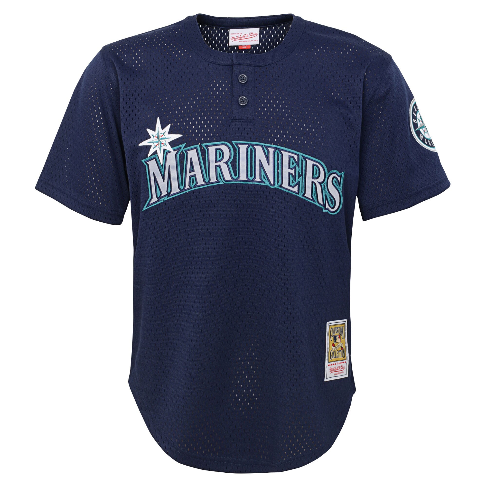 Ichiro Suzuki Seattle Mariners Mitchell & Ness Youth Cooperstown Collection Mesh Batting Practice Jersey – Navy