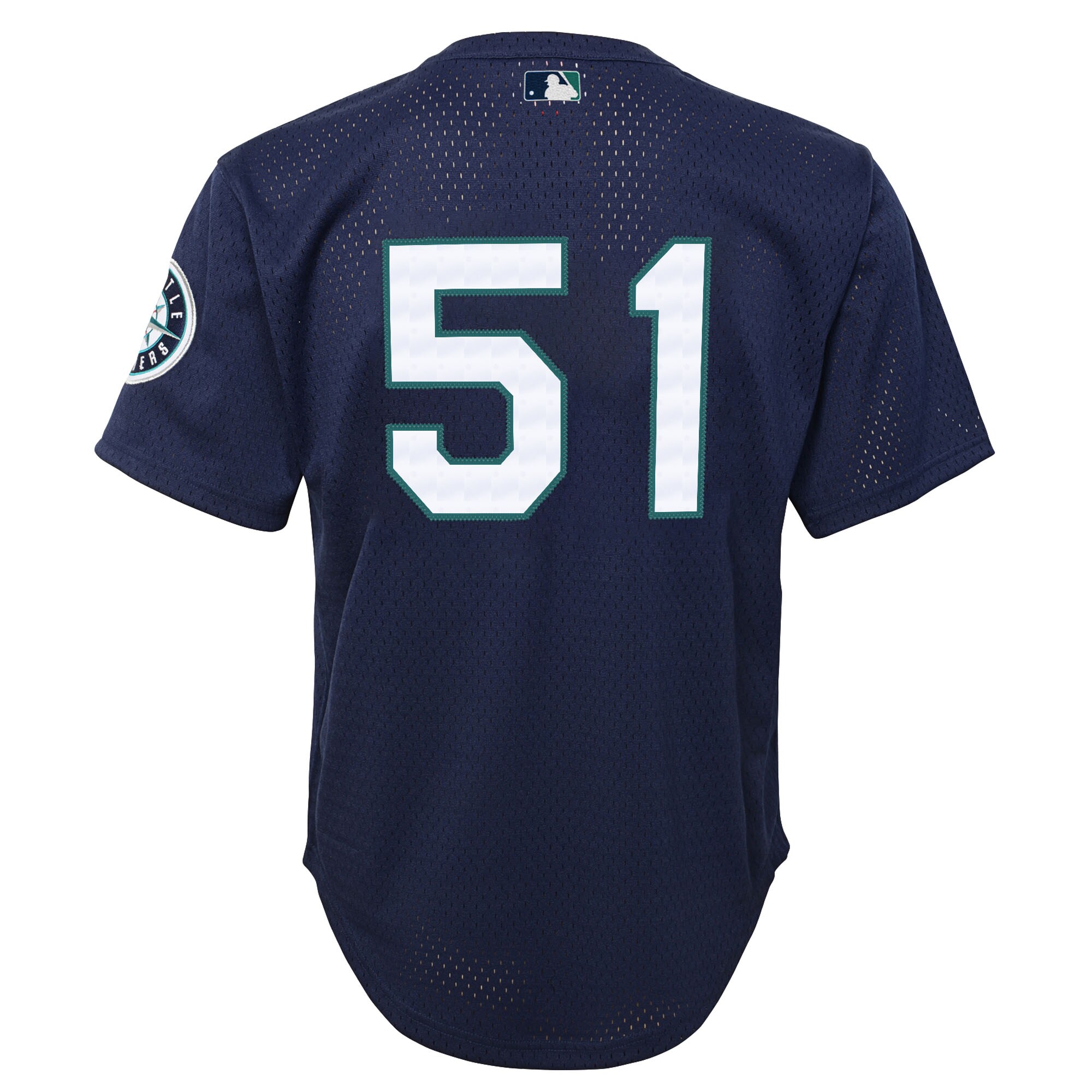 Ichiro Suzuki Seattle Mariners Mitchell & Ness Youth Cooperstown Collection Mesh Batting Practice Jersey – Navy