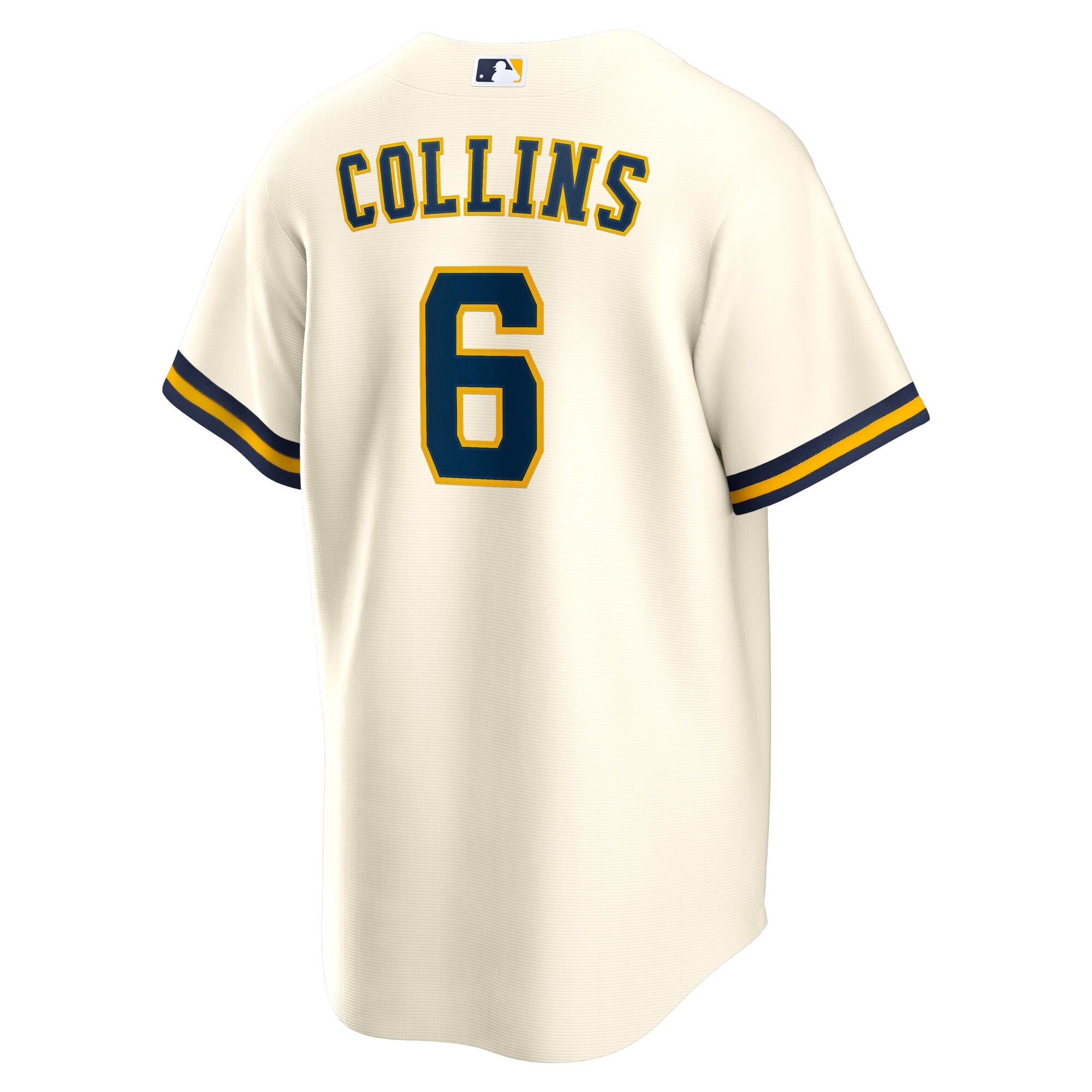 Isaac Collins Milwaukee Brewers Nike Home Replica Jersey – Cream