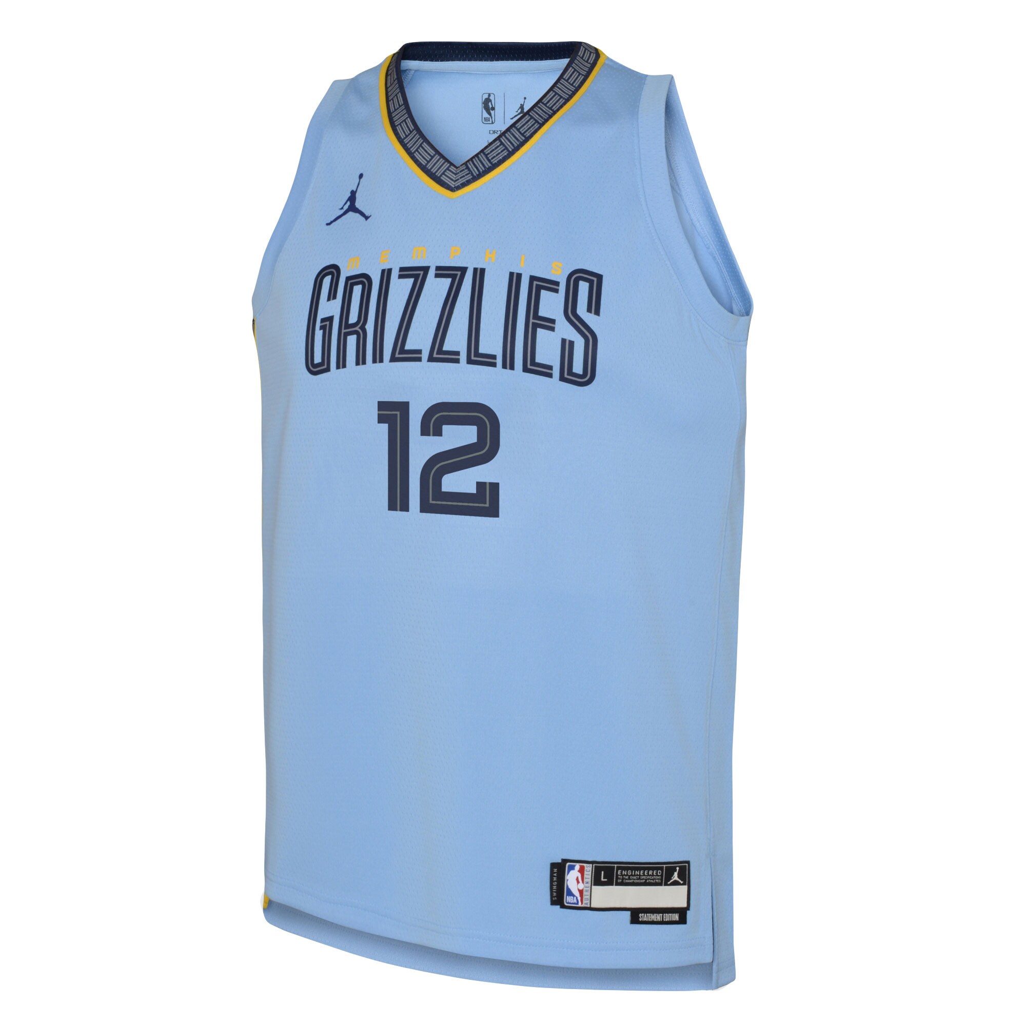 Ja Morant Memphis Grizzlies Jordan Brand Youth Swingman Jersey – Statement Edition – Light Blue Clowdercats