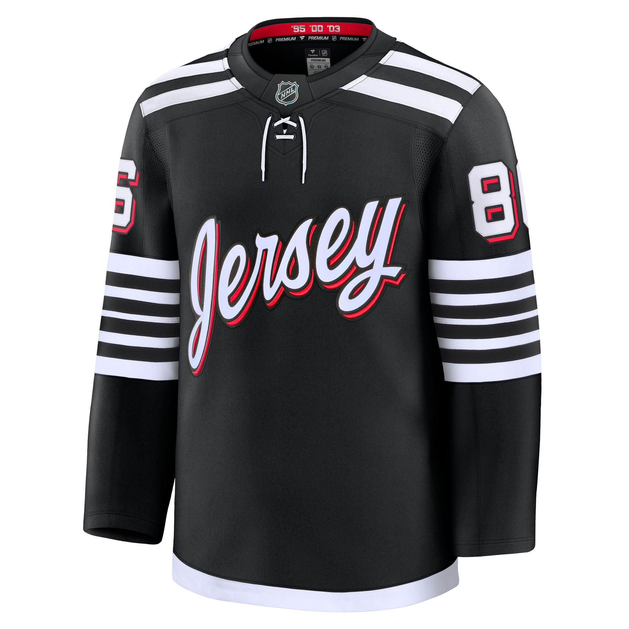 Jack Hughes New Jersey Devils Fanatics Alternate Premium Jersey – Black Clowdercats