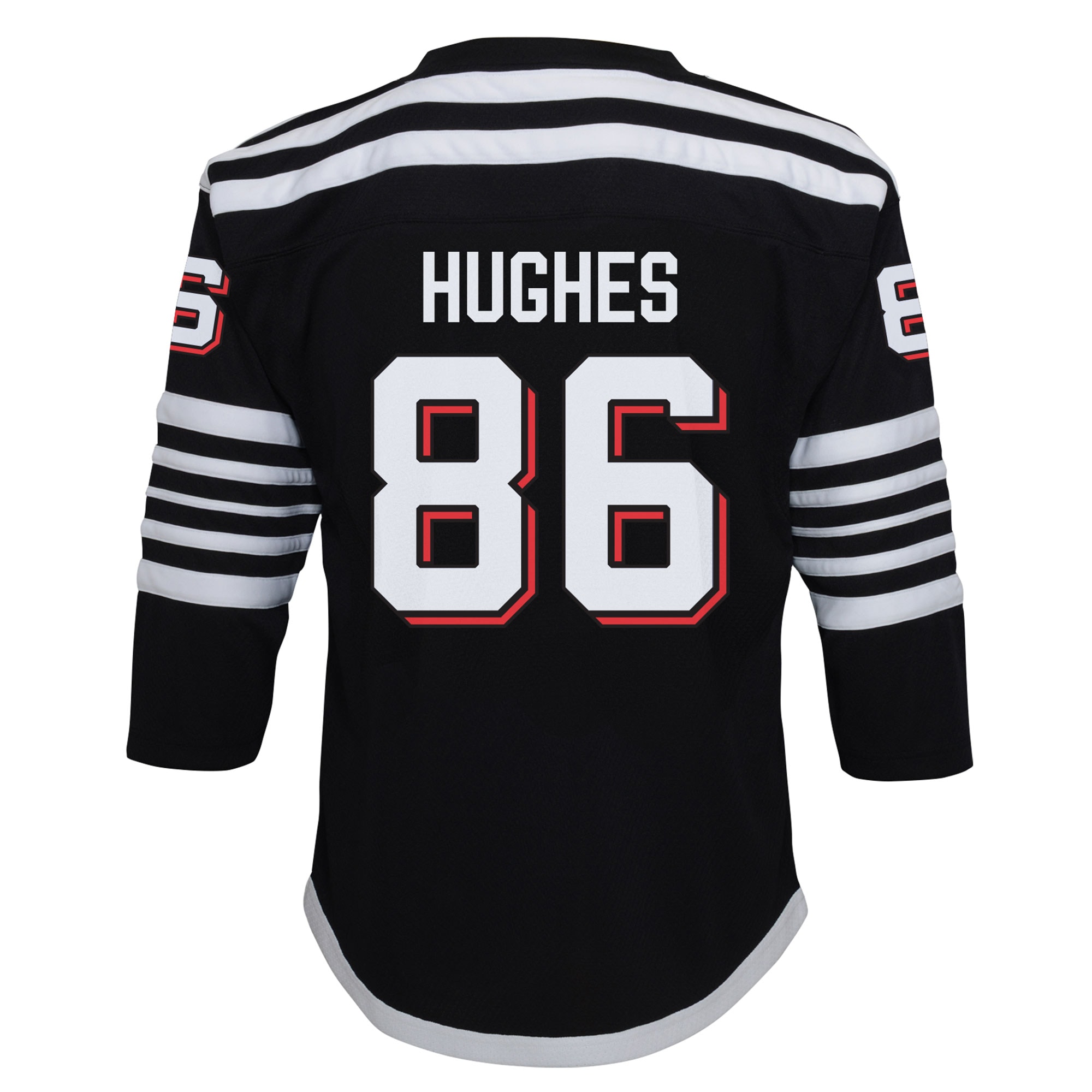 Jack Hughes New Jersey Devils Youth Alternate Replica Player Jersey – Black Clowdercats