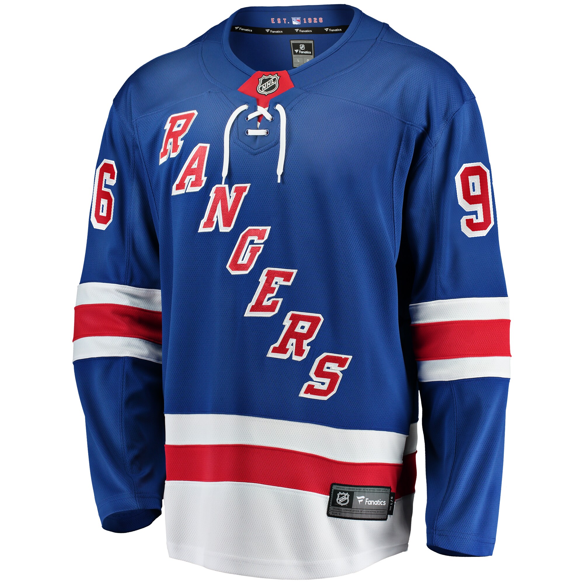 Jack Roslovic New York Rangers Fanatics Home Premier Breakaway Player Jersey – Blue Clowdercats