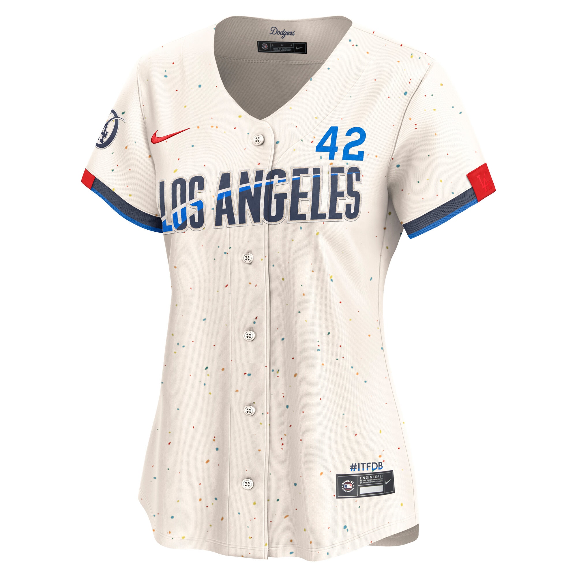 Jackie Robinson Los Angeles Dodgers Nike Women’s City Connect Retired Limited Jersey – Cream