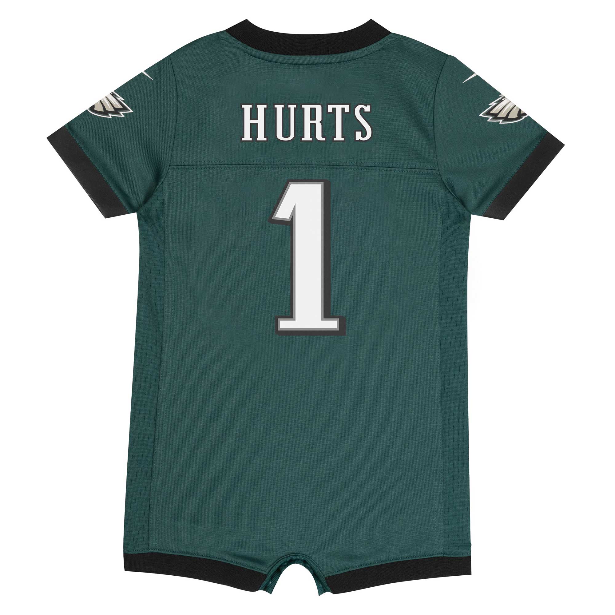 Jalen Hurts Philadelphia Eagles Nike Newborn & Infant Game Romper Jersey – Midnight Green Clowdercats