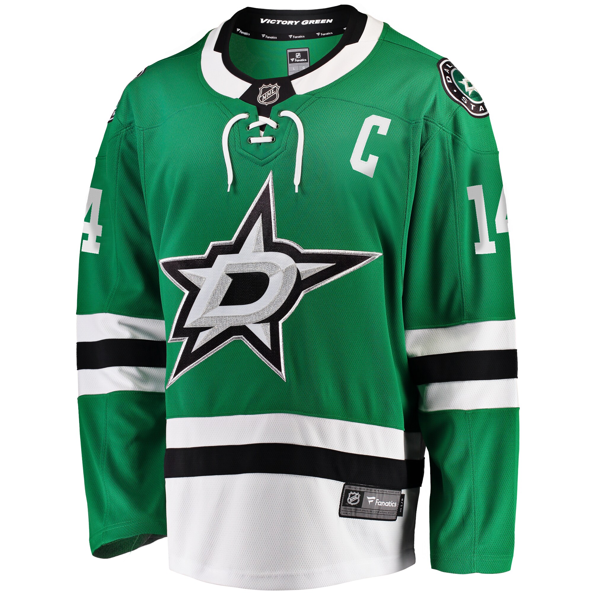 Jamie Benn Dallas Stars Fanatics Captain Patch Home Breakaway Jersey – Kelly Green Clowdercats
