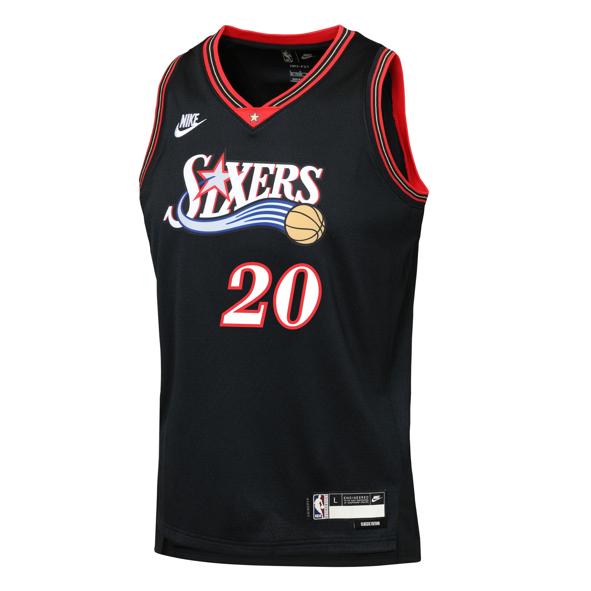 Jared McCain Philadelphia 76ers Nike Youth Swingman Jersey – Classic Edition – Black Clowdercats