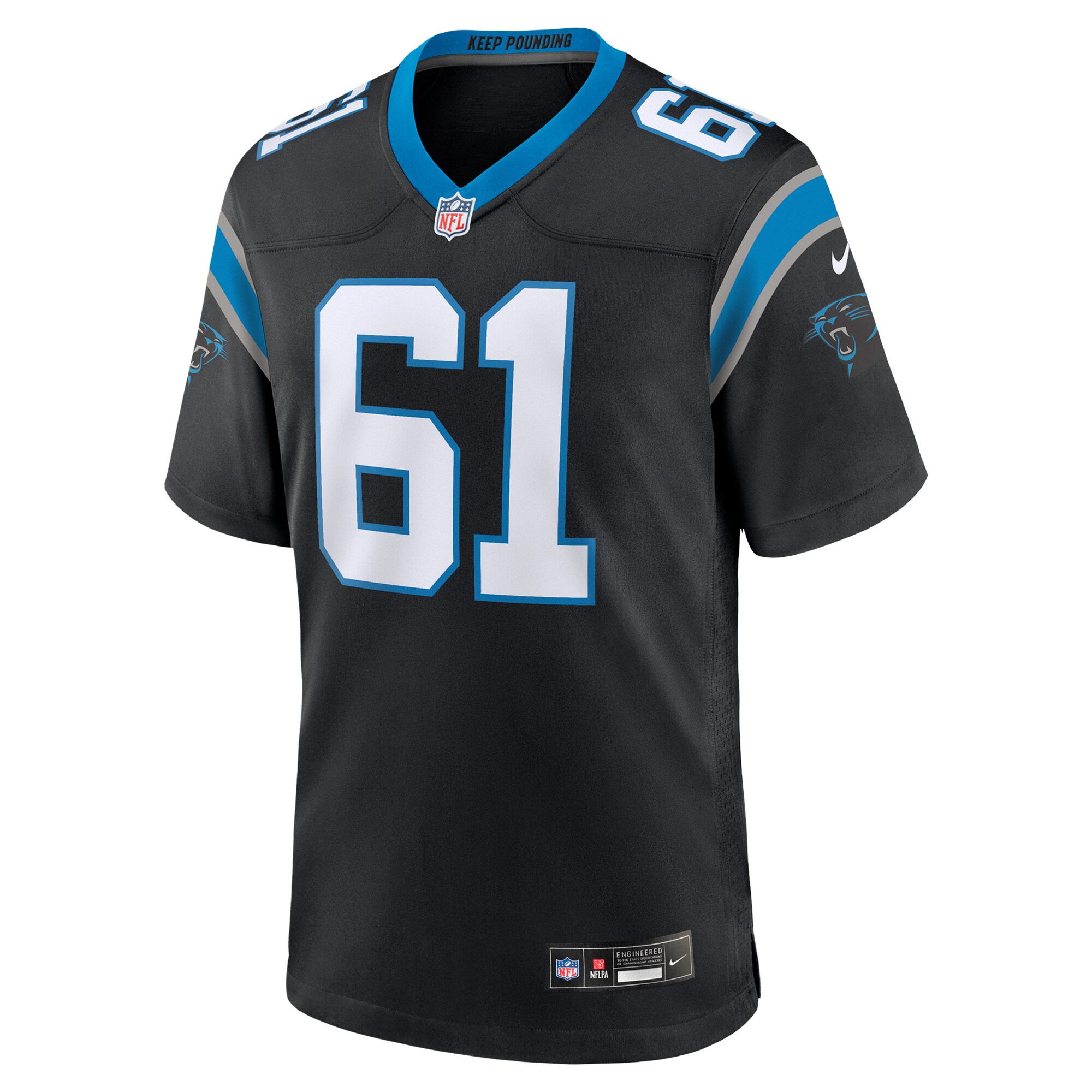 Jarrett Kingston Carolina Panthers Nike Game Jersey – Black Clowdercats