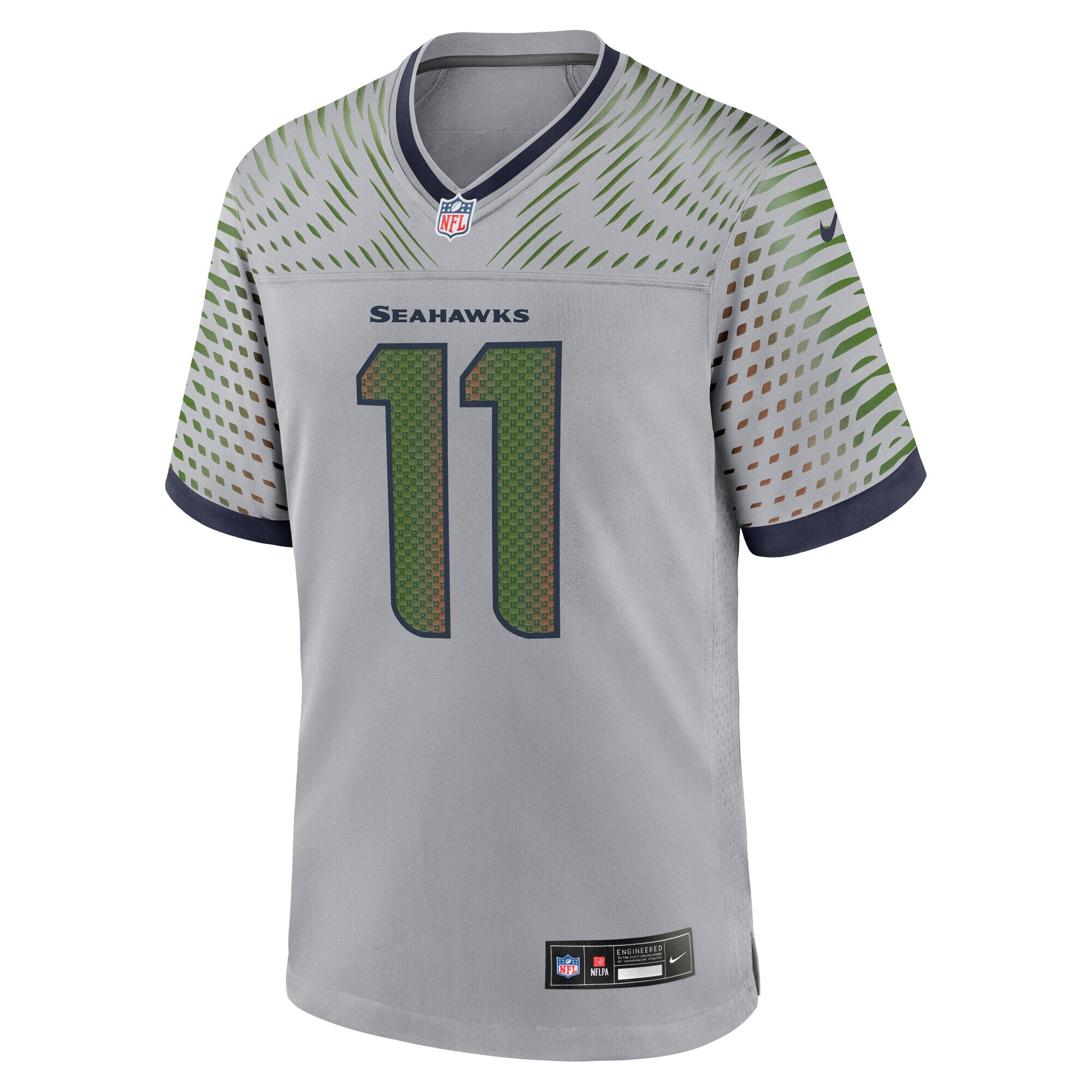 Jaxon Smith-Njigba Seattle Seahawks Nike 2025 Rivalries Collection Game Jersey – Wolf Gray Clowdercats