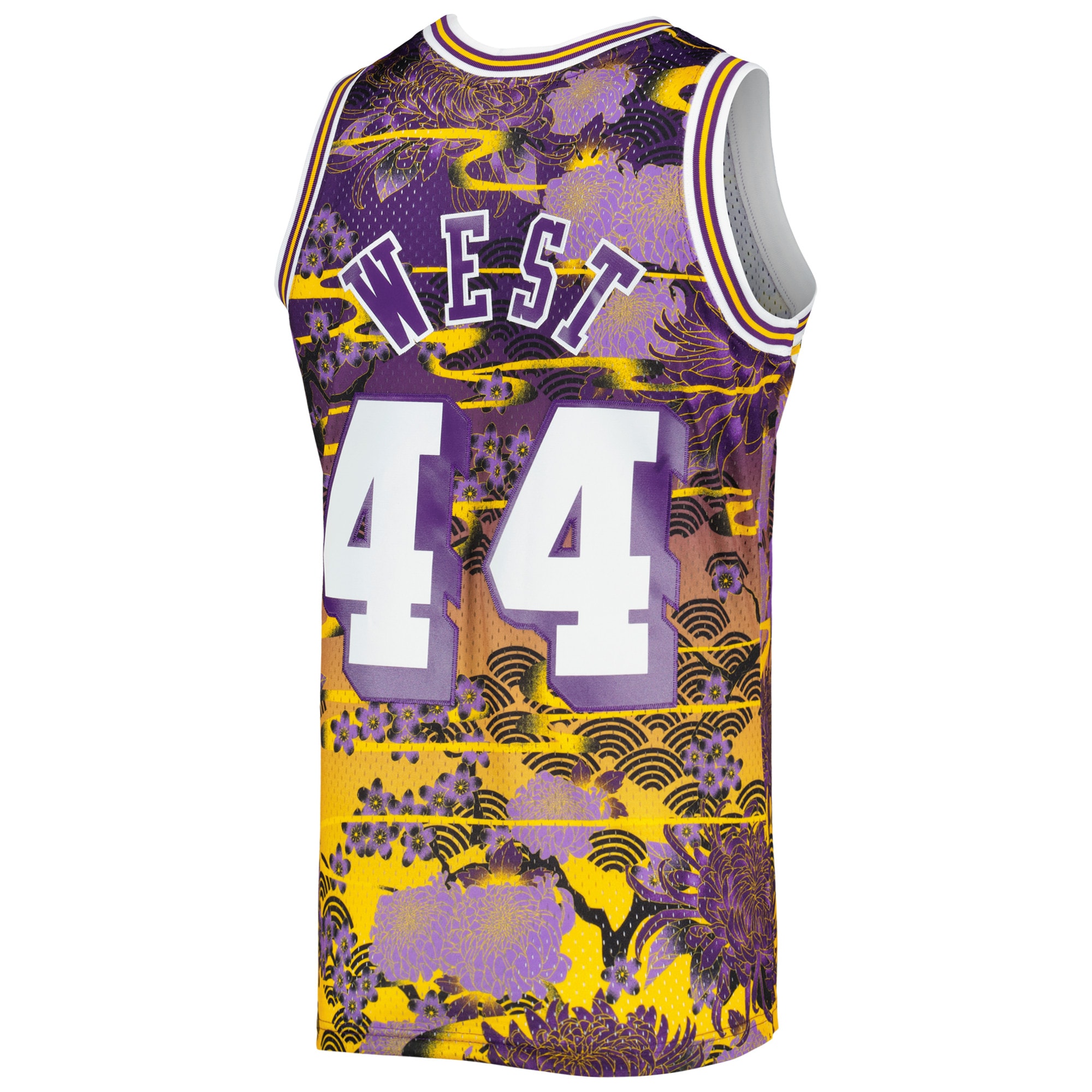 Jerry West Los Angeles Lakers Mitchell & Ness 1971/72 Hardwood Classics Lunar New Year Swingman Jersey – Purple Clowdercats