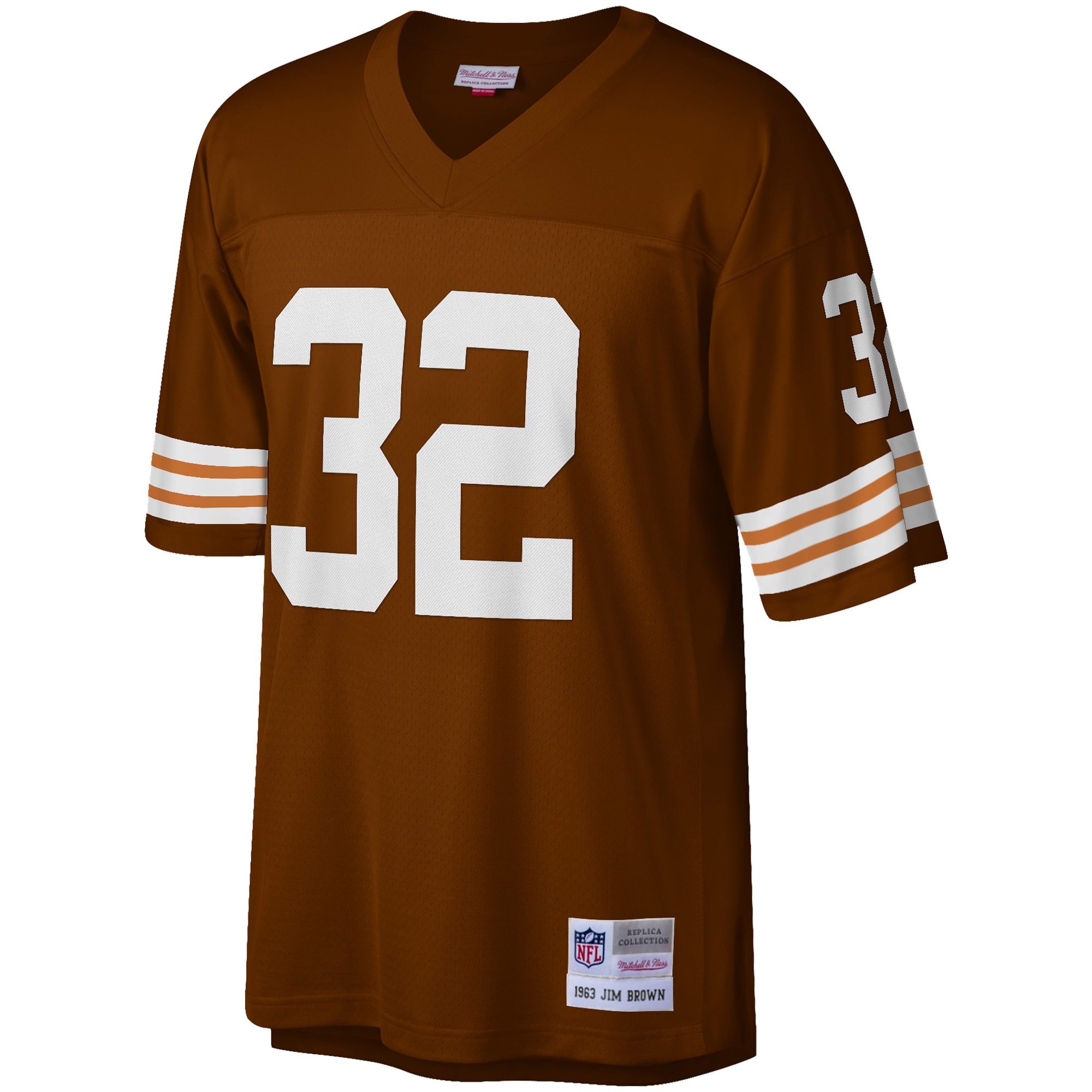 Jim Brown Cleveland Browns Mitchell & Ness Big & Tall 1963 Retired Player Replica Jersey – Brown Clowdercats