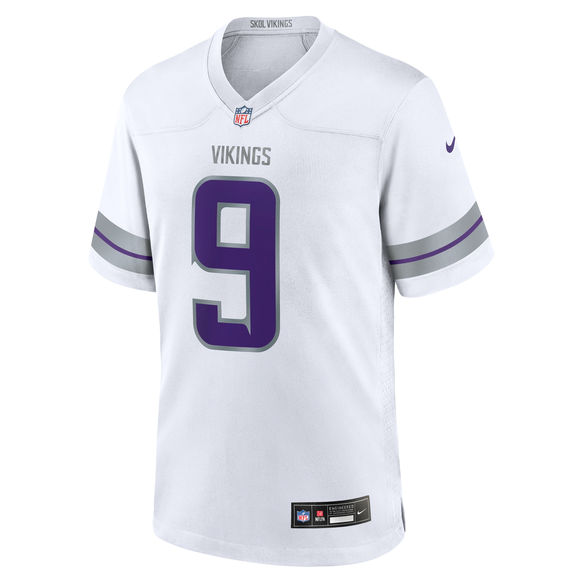 J.J. McCarthy Minnesota Vikings Nike Alternate Game Player Jersey – White Clowdercats