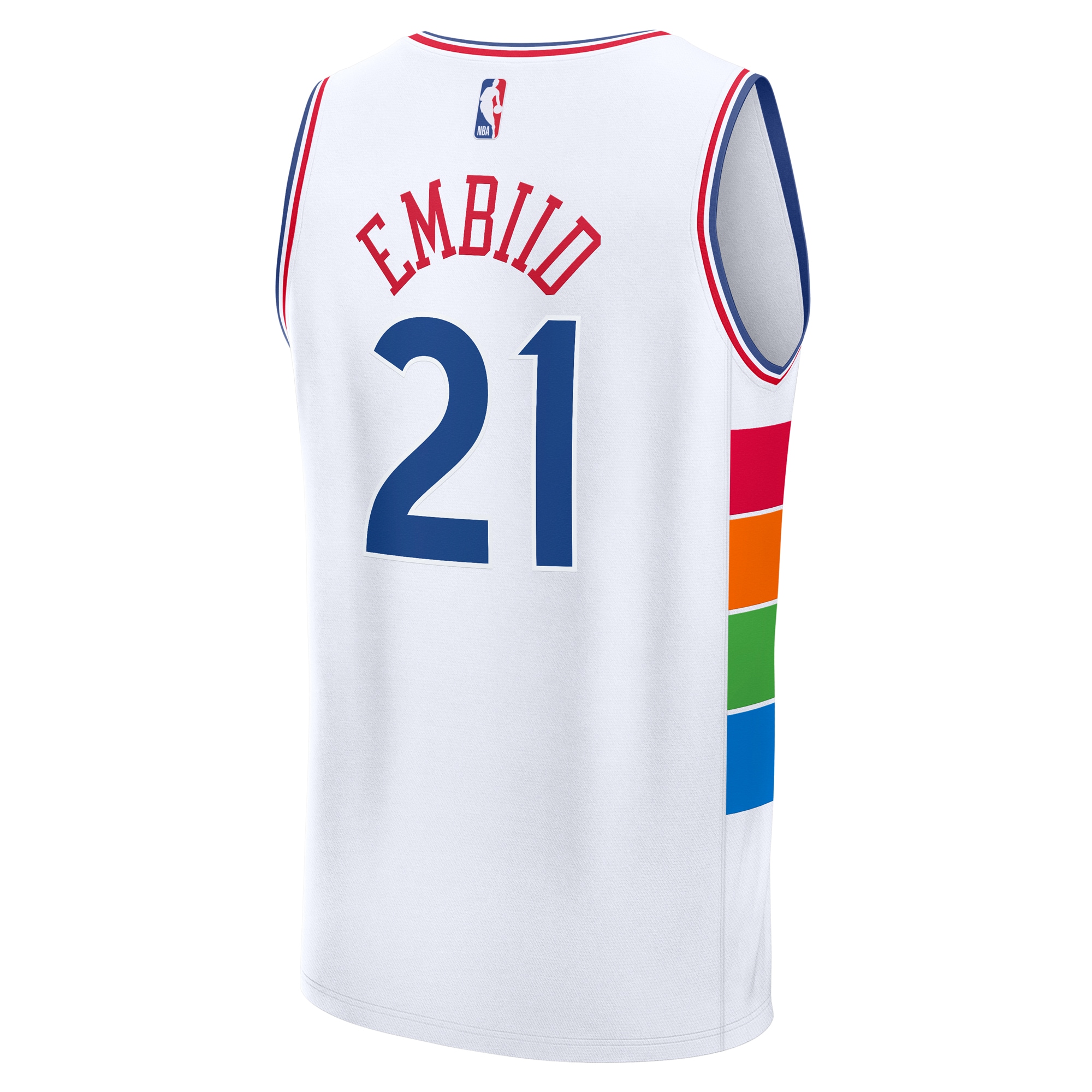 Joel Embiid Philadelphia 76ers Fanatics Youth 2024/25 Fast Break Player Jersey – City Edition – White Clowdercats