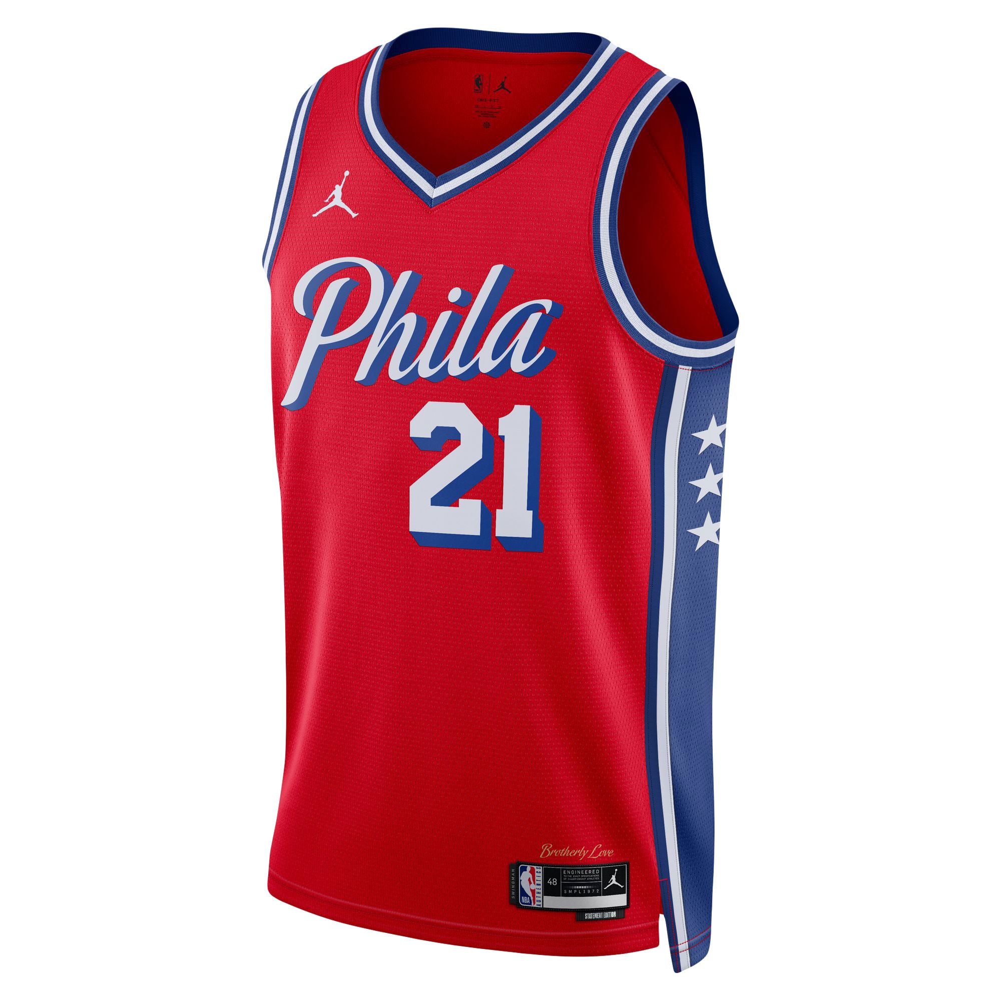 Joel Embiid Philadelphia 76ers Jordan Brand Unisex Swingman Jersey – Statement Edition – Red Clowdercats
