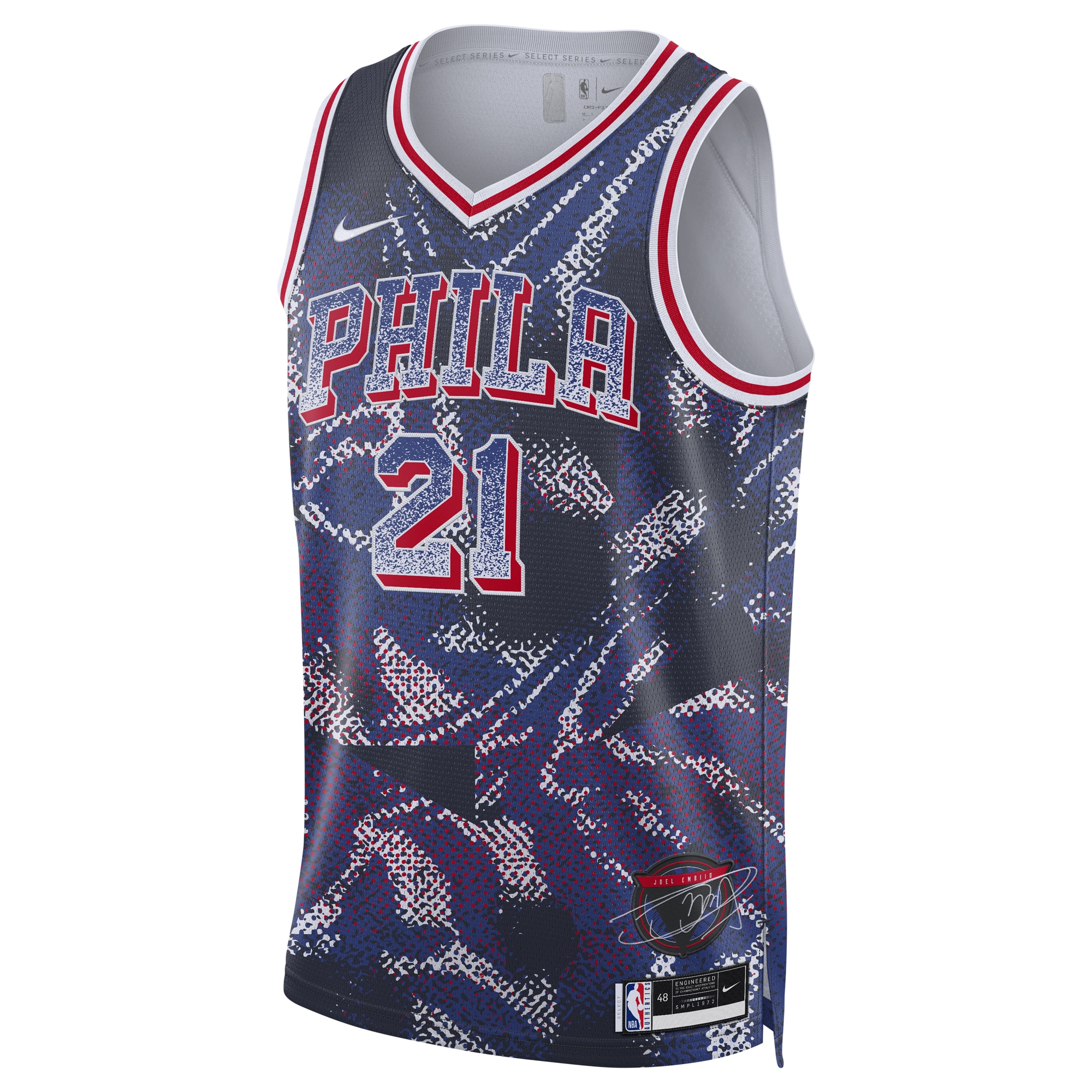 Joel Embiid Philadelphia 76ers Nike Unisex 2025 Select Series Swingman Player Jersey – Navy Clowdercats