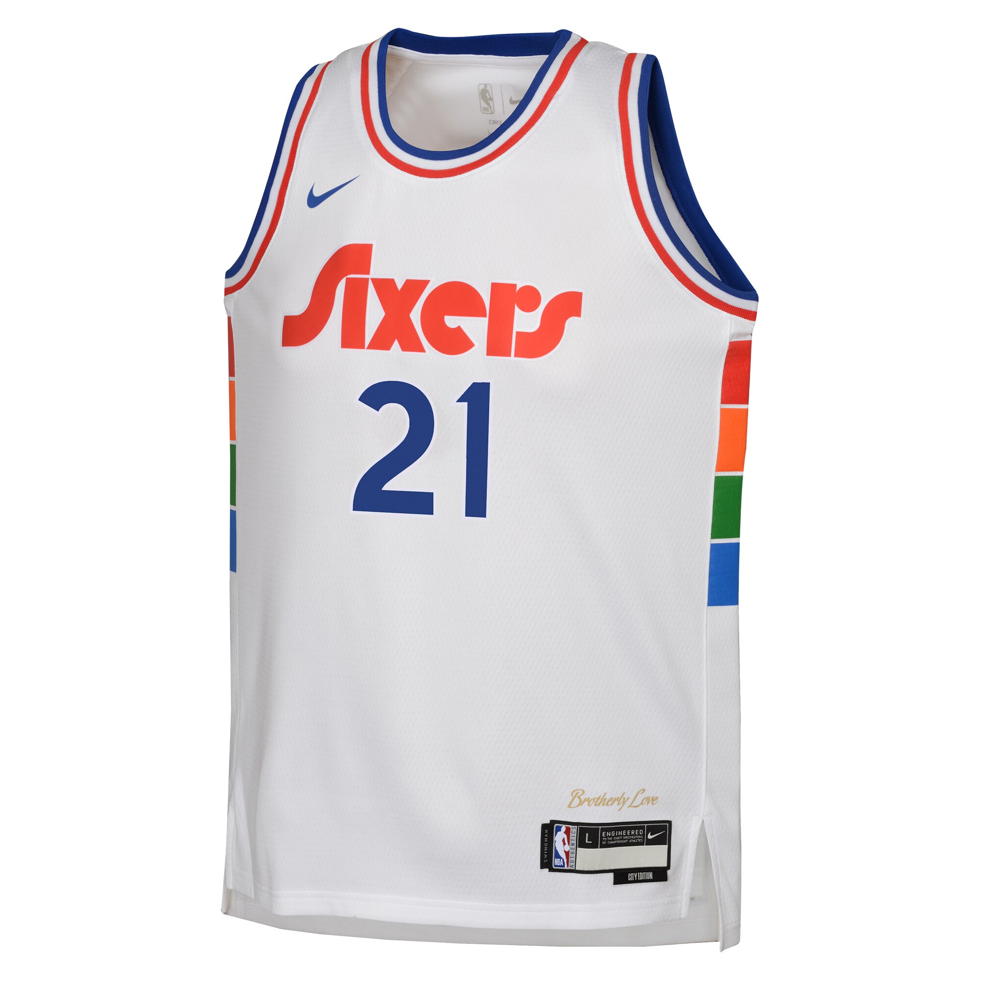 Joel Embiid Philadelphia 76ers Nike Youth 2024/25 Swingman Player Jersey – City Edition – White Clowdercats