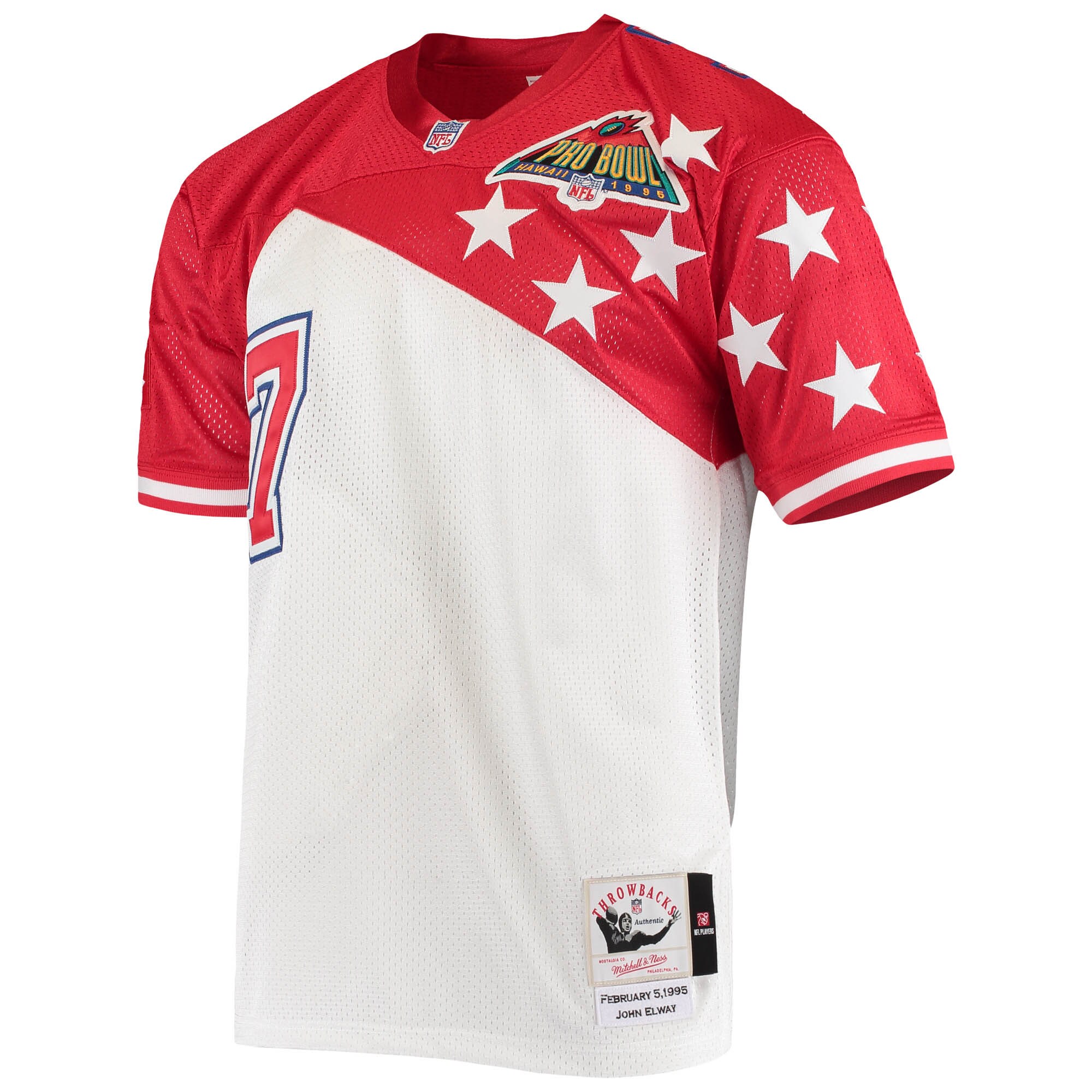 John Elway AFC Mitchell & Ness 1995 Pro Bowl Authentic Jersey – White/Red Clowdercats
