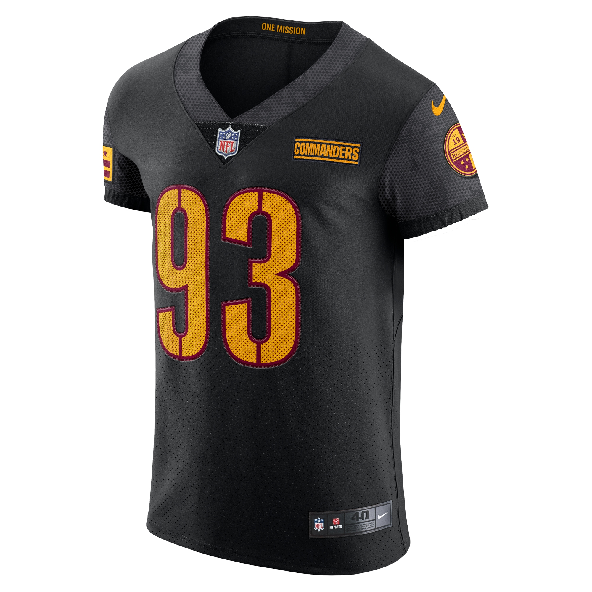 Jonathan Allen Washington Commanders Nike Alternate Vapor Elite Jersey – Black Clowdercats