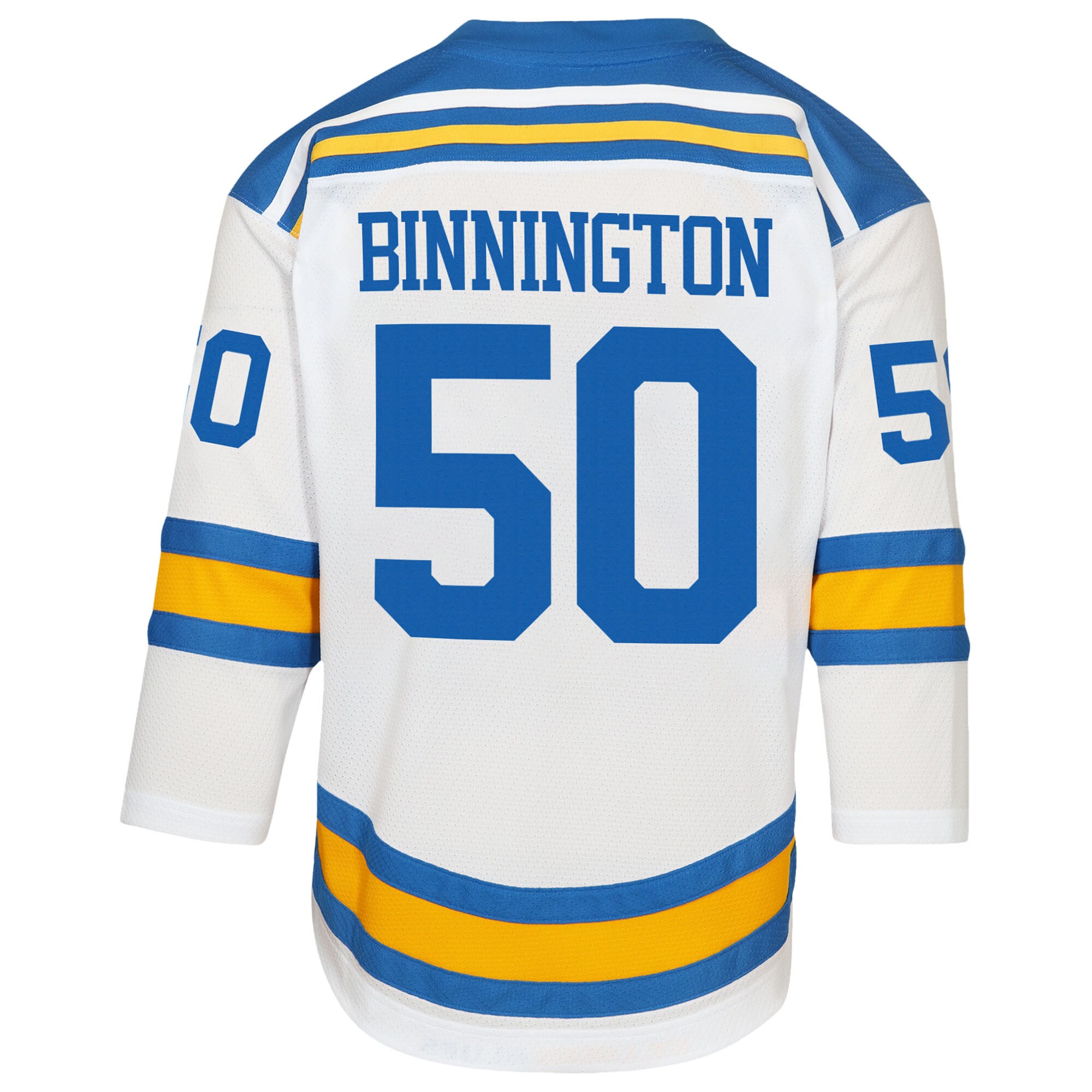 Jordan Binnington St. Louis Blues Youth Away Replica Player Jersey – White Clowdercats