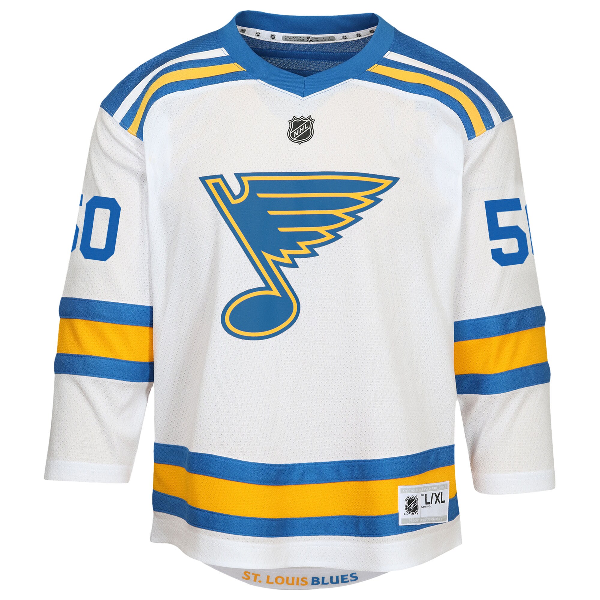 Jordan Binnington St. Louis Blues Youth Away Replica Player Jersey – White Clowdercats