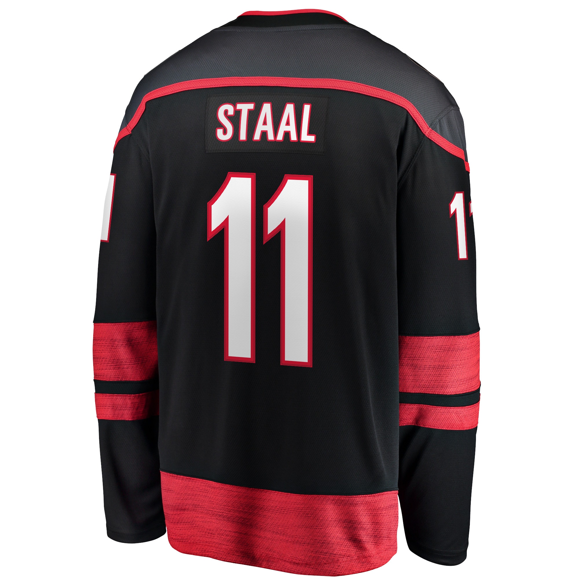 Jordan Staal Carolina Hurricanes Fanatics Home Captain Patch Breakaway Player Jersey – Black Clowdercats