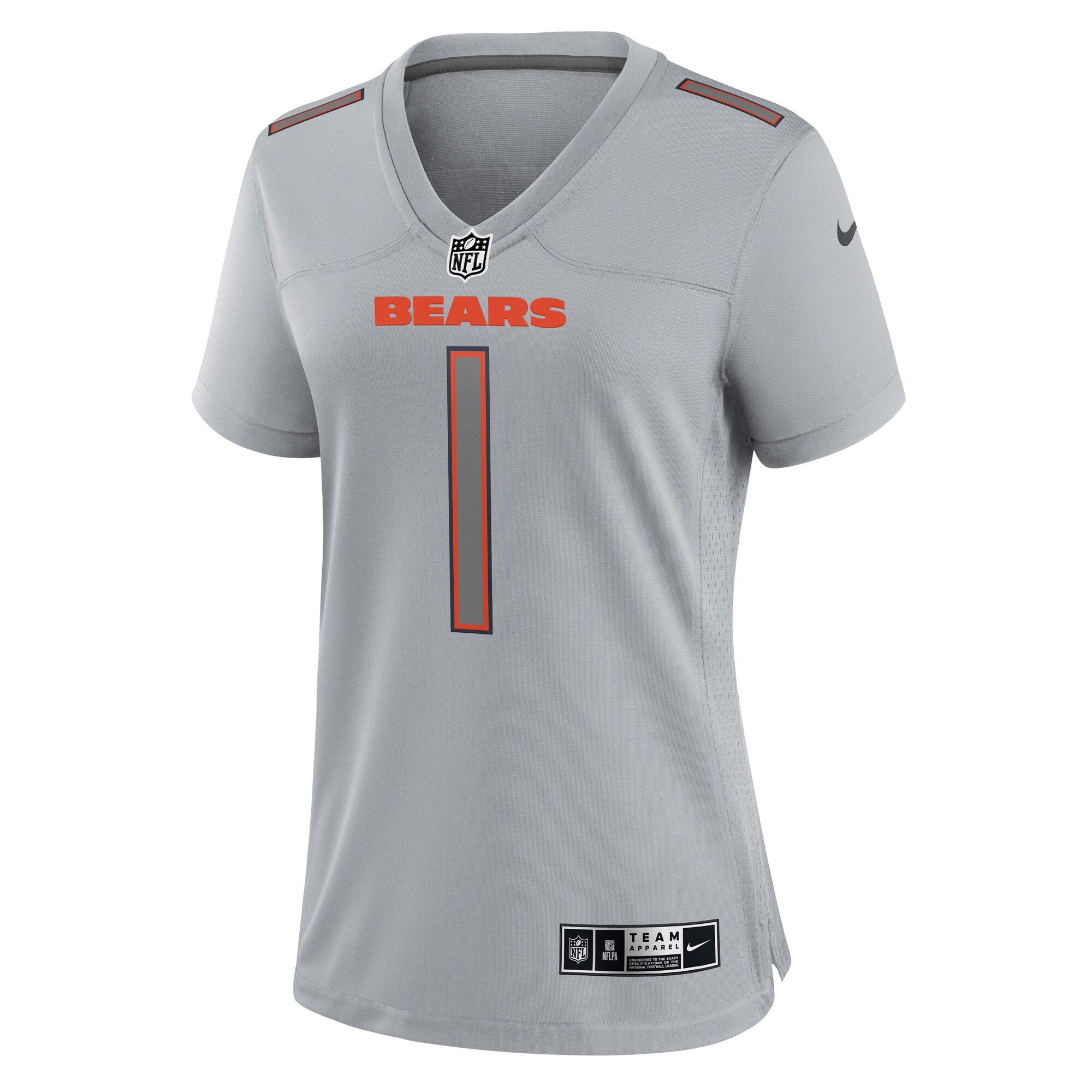 Justin Fields Chicago Bears Nike Women’s Atmosphere Fashion Game Jersey – Gray Clowdercats