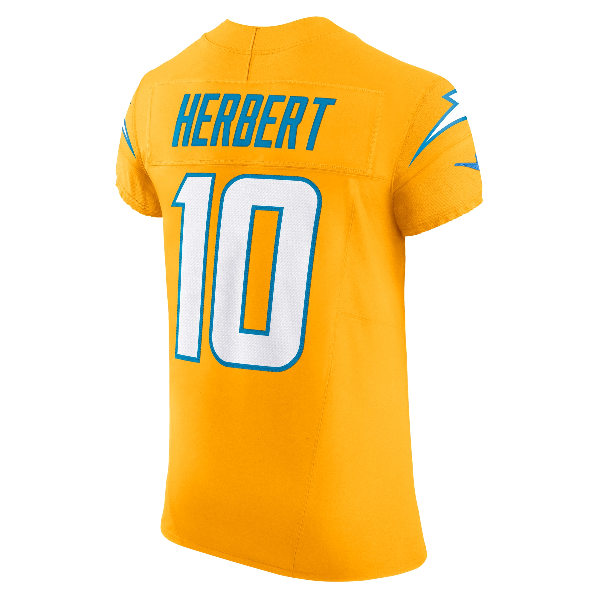 Justin Herbert Los Angeles Chargers Nike Alternate Charger Power Vapor F.U.S.E. Elite Jersey – Gold Clowdercats