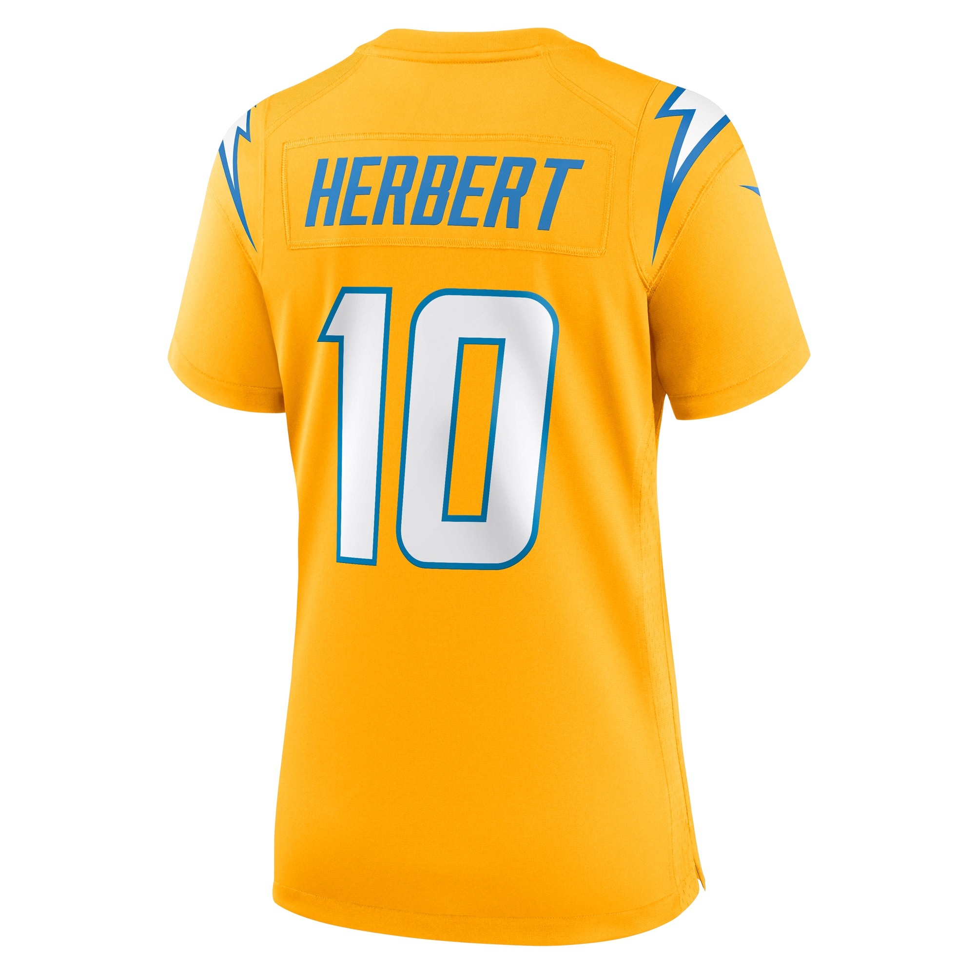 Justin Herbert Los Angeles Chargers Nike Women’s Alternate Charger Power Game Jersey – Gold Clowdercats