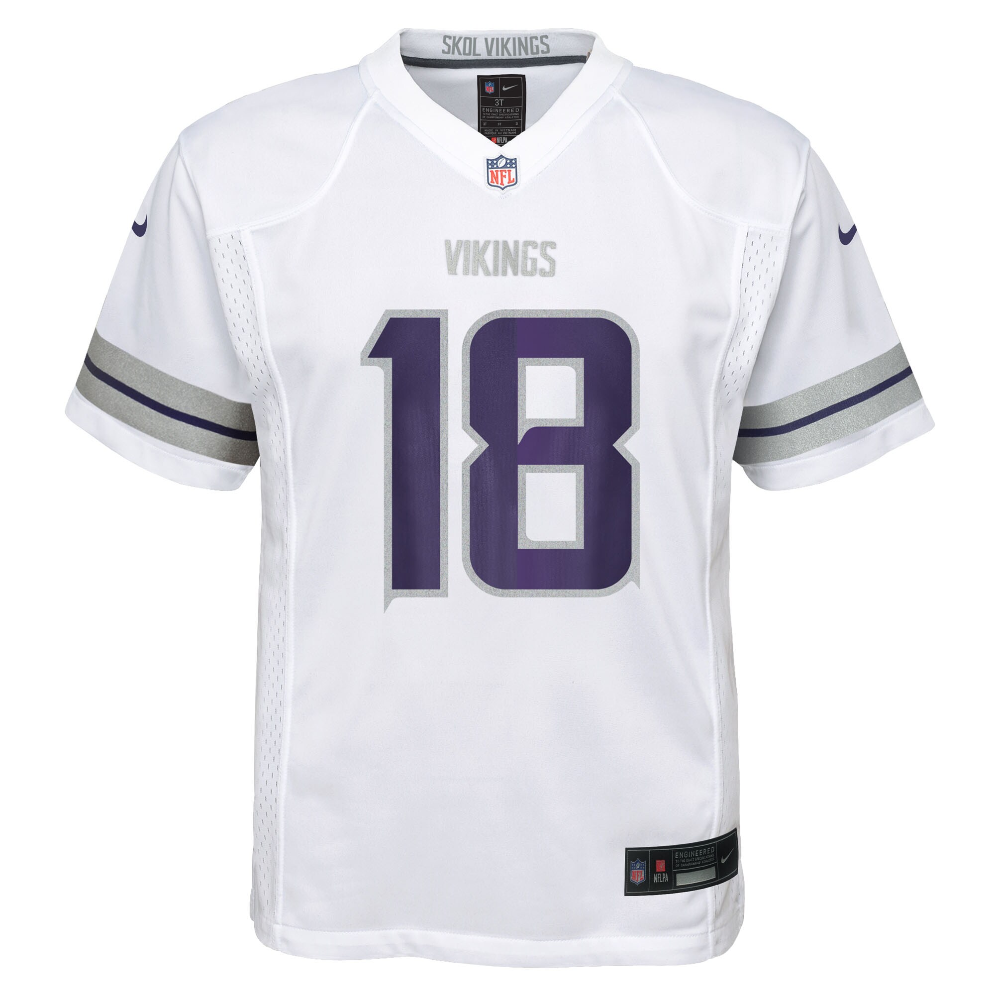Justin Jefferson Minnesota Vikings Nike Preschool Alternate Player Game Jersey – White Clowdercats