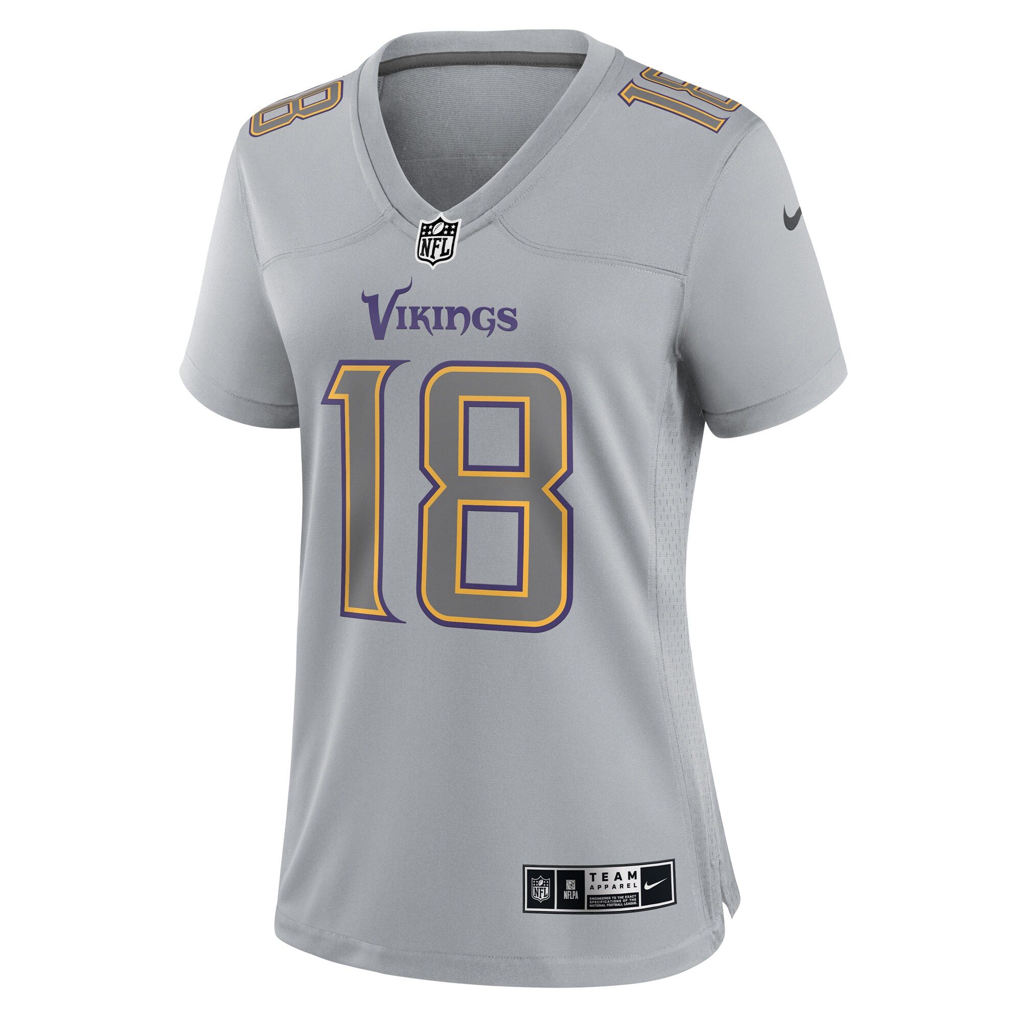 Justin Jefferson Minnesota Vikings Nike Women’s Atmosphere Fashion Game Jersey – Gray Clowdercats
