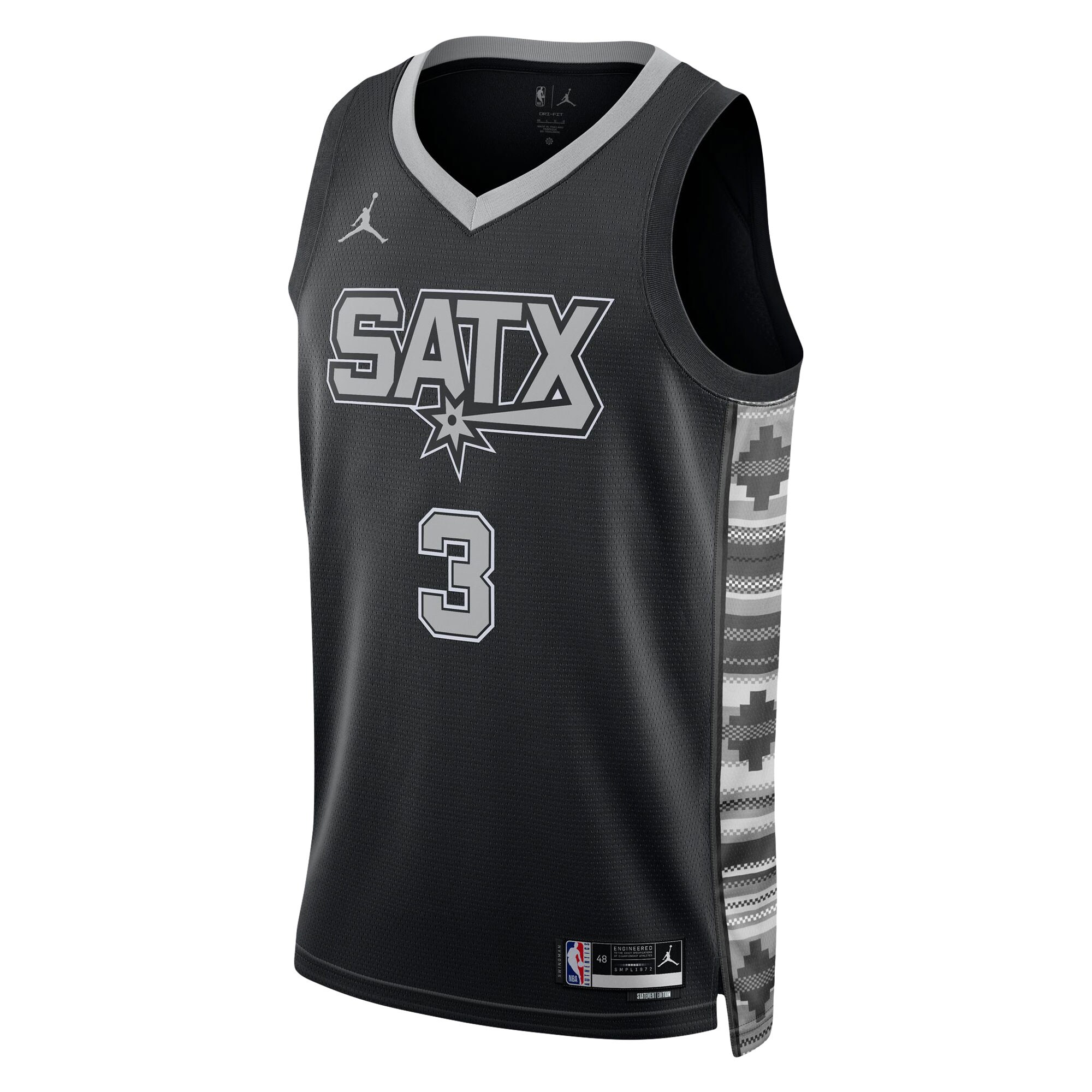 Keldon Johnson San Antonio Spurs Jordan Brand Unisex Swingman Jersey – Statement Edition – Black Clowdercats