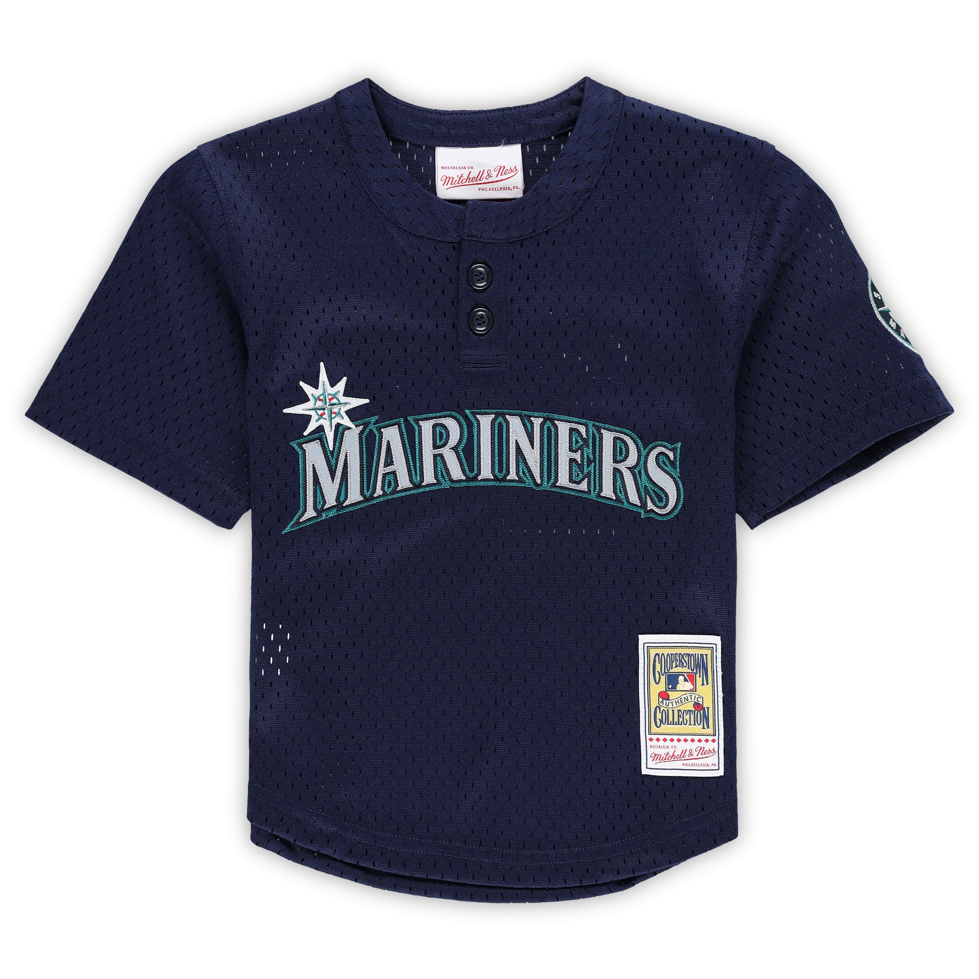 Ken Griffey Jr. Seattle Mariners Mitchell & Ness Toddler Cooperstown Collection Mesh Batting Practice Jersey – Navy