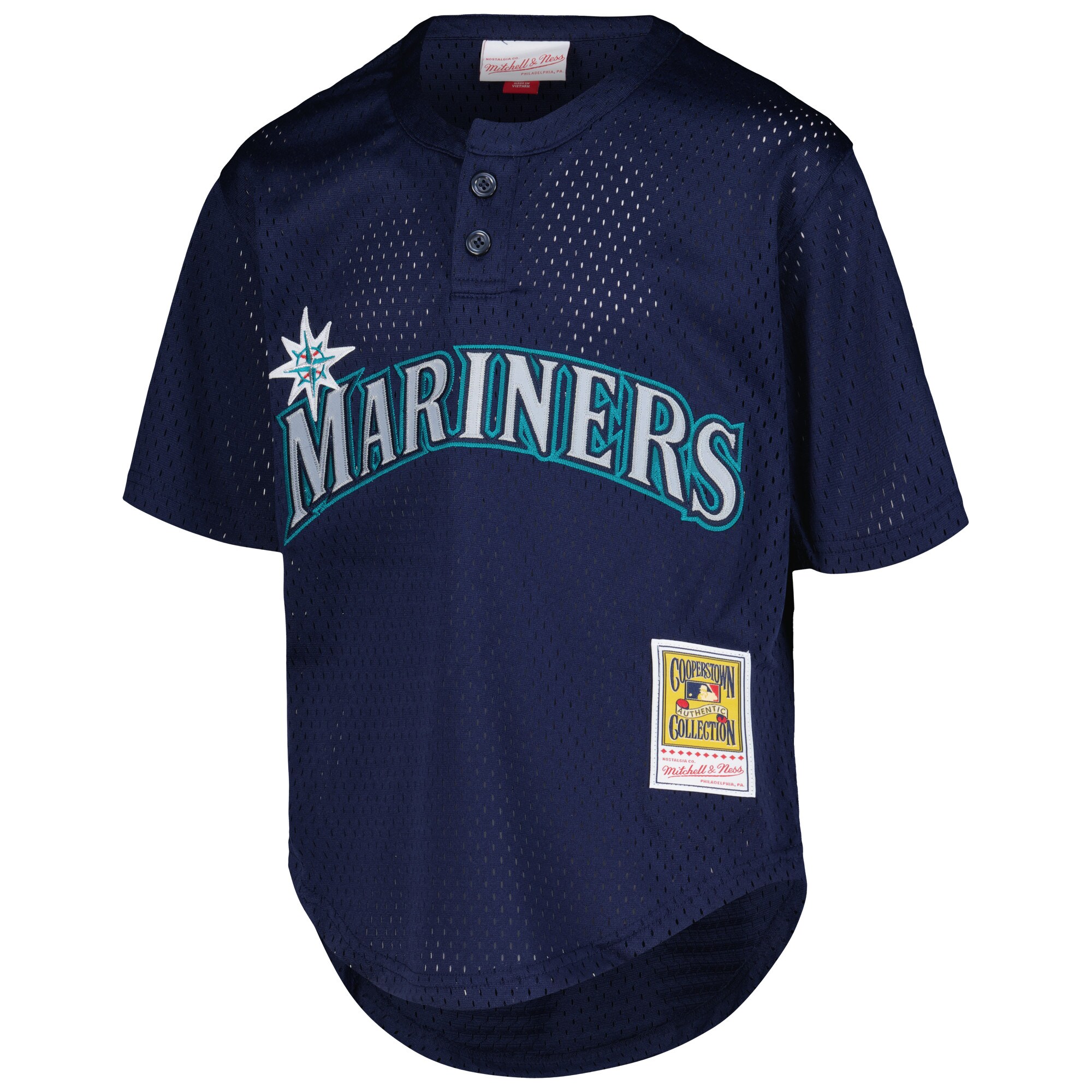 Ken Griffey Jr. Seattle Mariners Mitchell & Ness Youth Cooperstown Collection Mesh Batting Practice Jersey – Navy