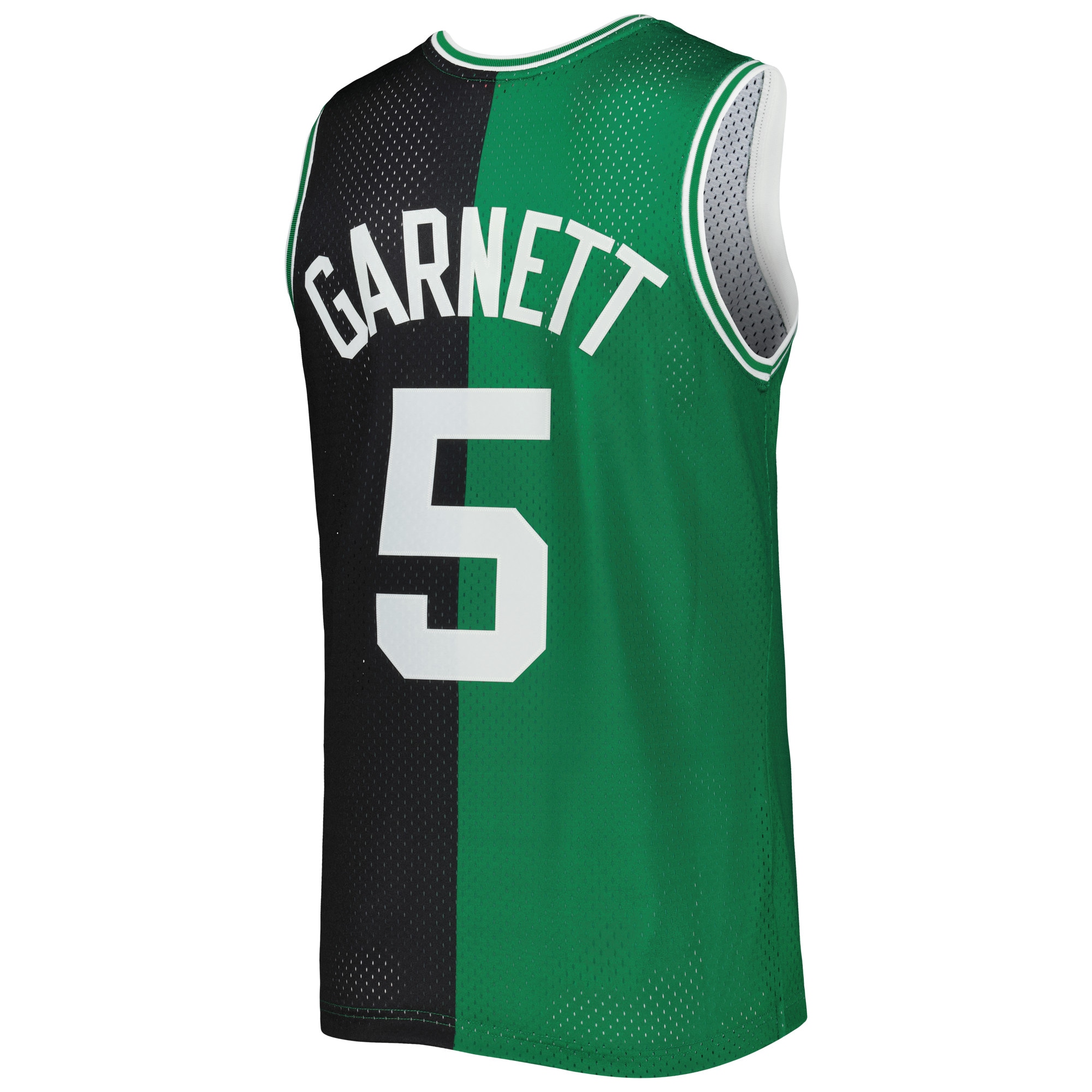 Kevin Garnett Boston Celtics Mitchell & Ness Hardwood Classics 2007/08 Split Swingman Jersey – Black/Kelly Green Clowdercats