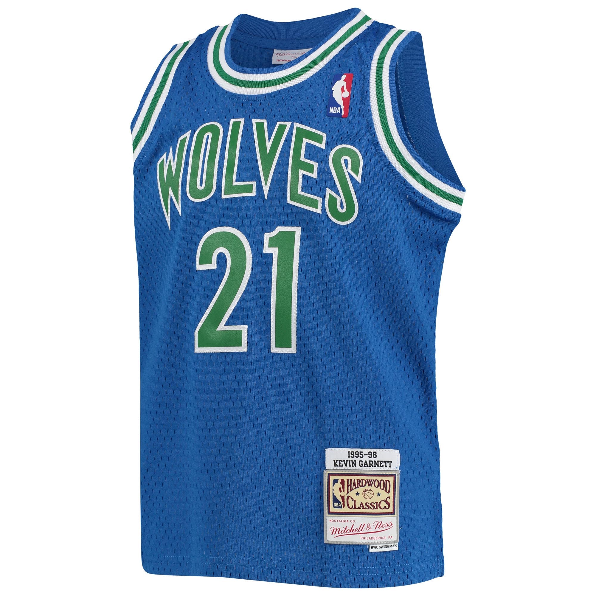 Kevin Garnett Minnesota Timberwolves Mitchell & Ness Youth 1995-96 Hardwood Classics Swingman Jersey – Blue Clowdercats