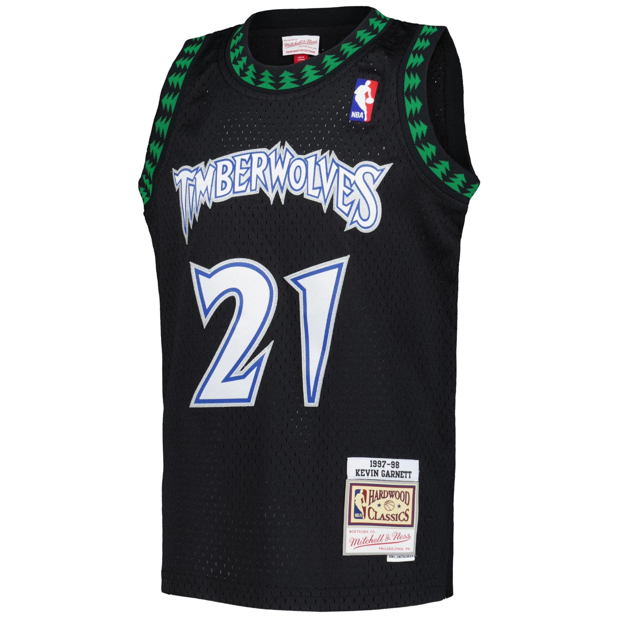 Kevin Garnett Minnesota Timberwolves Mitchell & Ness Youth 1997/98 Hardwood Classics Swingman Jersey – Black Clowdercats
