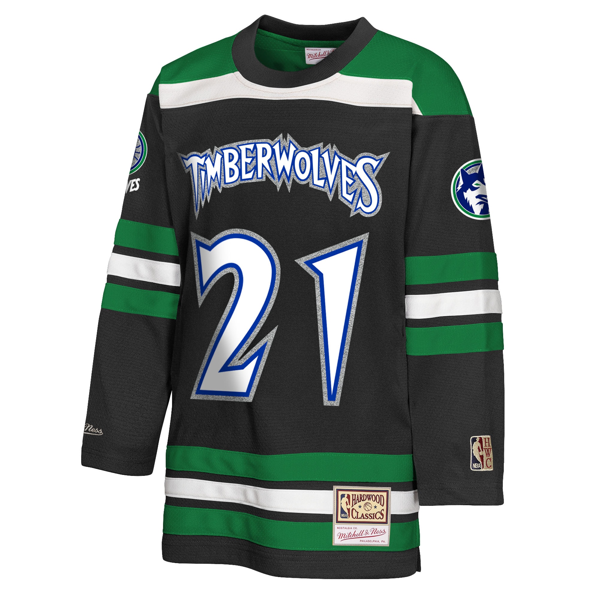 Kevin Garnett Minnesota Timberwolves Mitchell & Ness Youth Maxxed Out 2.0 Fashion Hockey Jersey – Black Clowdercats